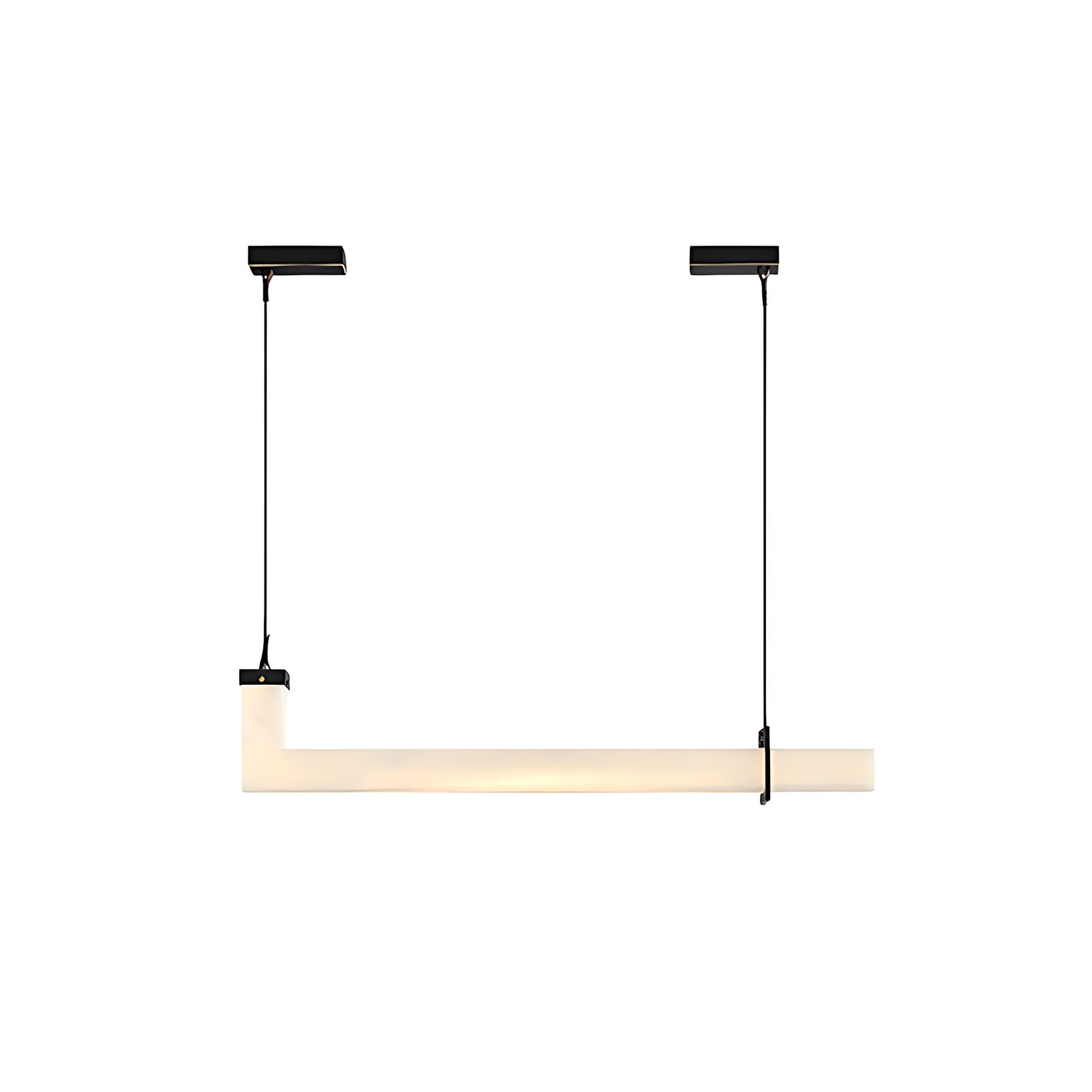 L Contemporary Copper Shaped Alabaster Pendant Light