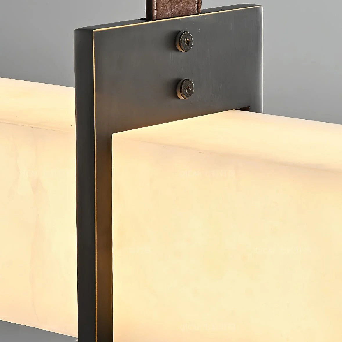 L Contemporary Copper Shaped Alabaster Pendant Light