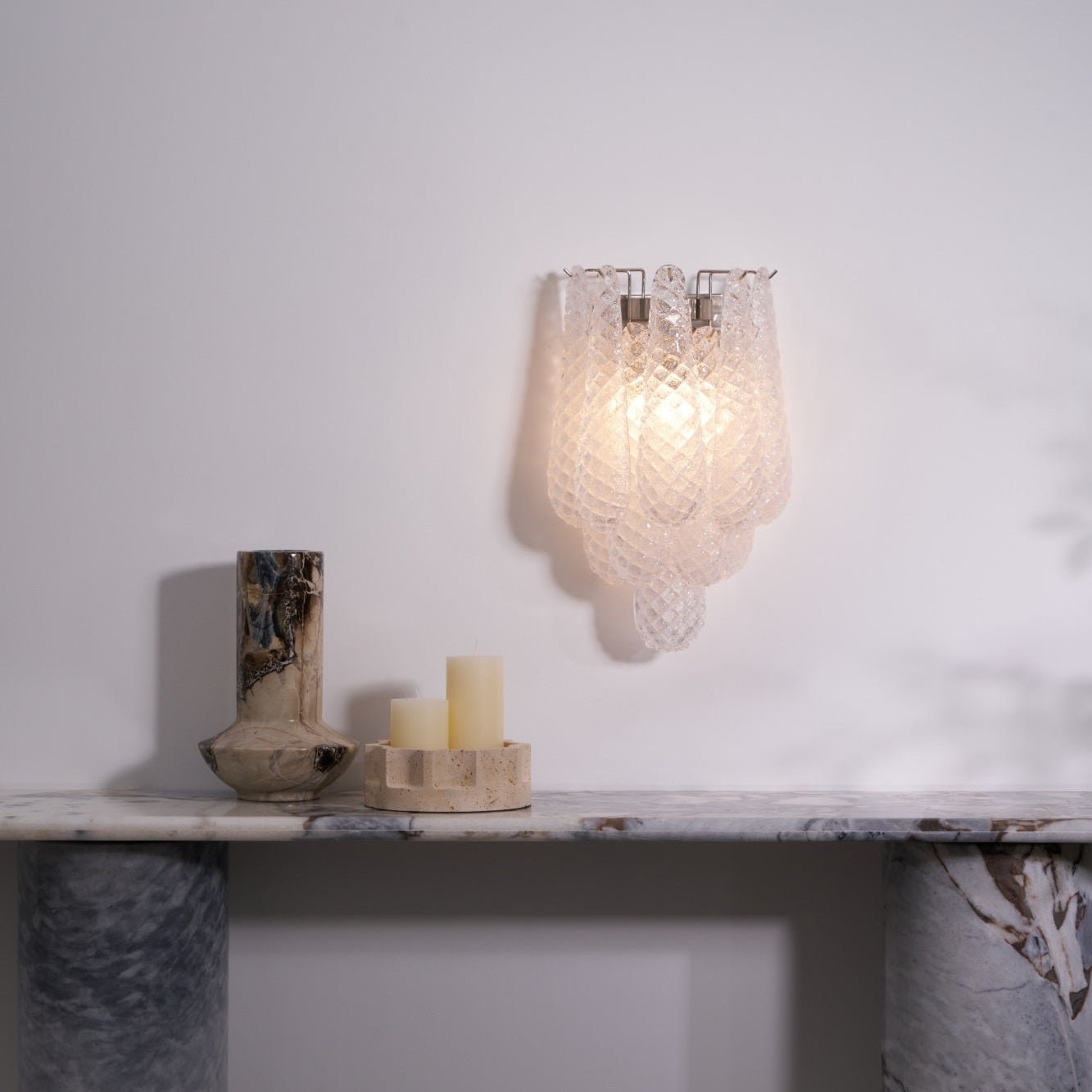 Aurora Wall Lamp Pink Teardrop Glass Floral Artistic - Blowlighting
