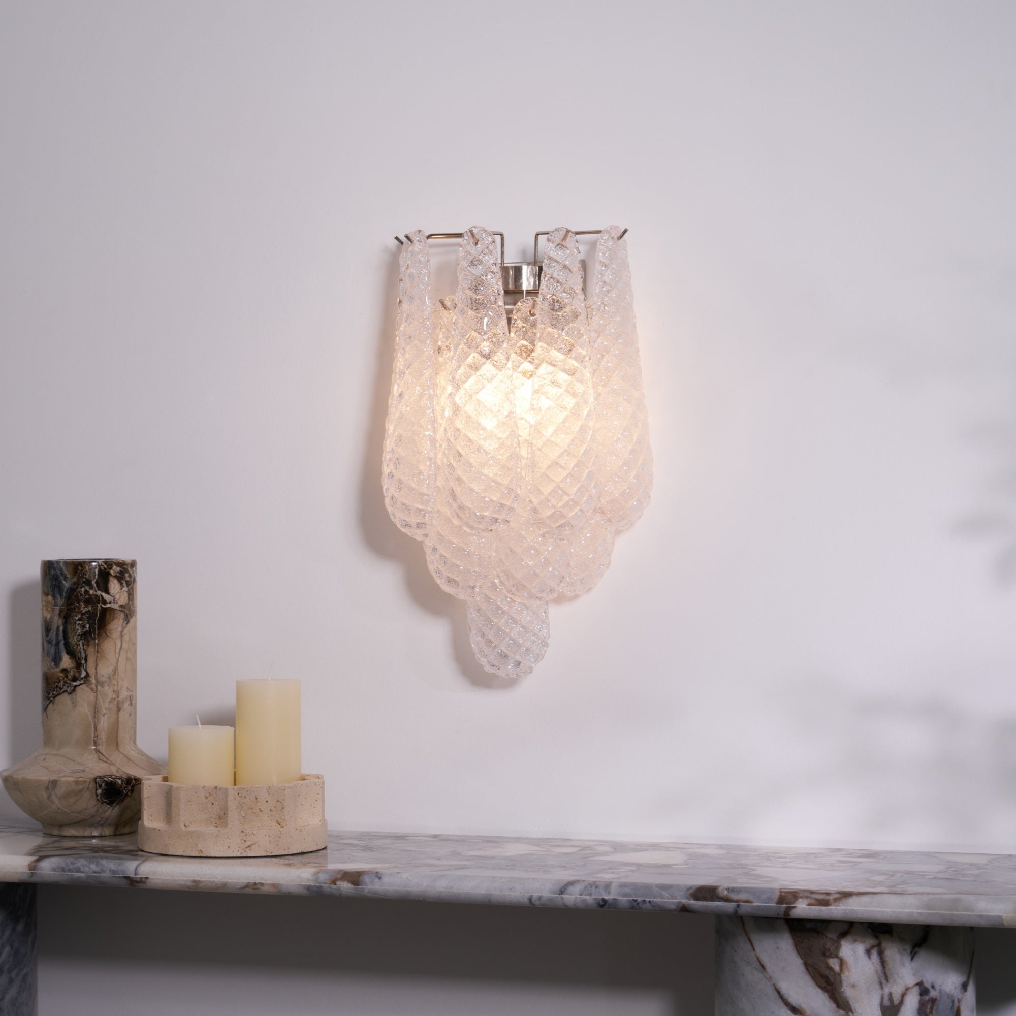 Aurora Wall Lamp Pink Teardrop Glass Floral Artistic - Blowlighting