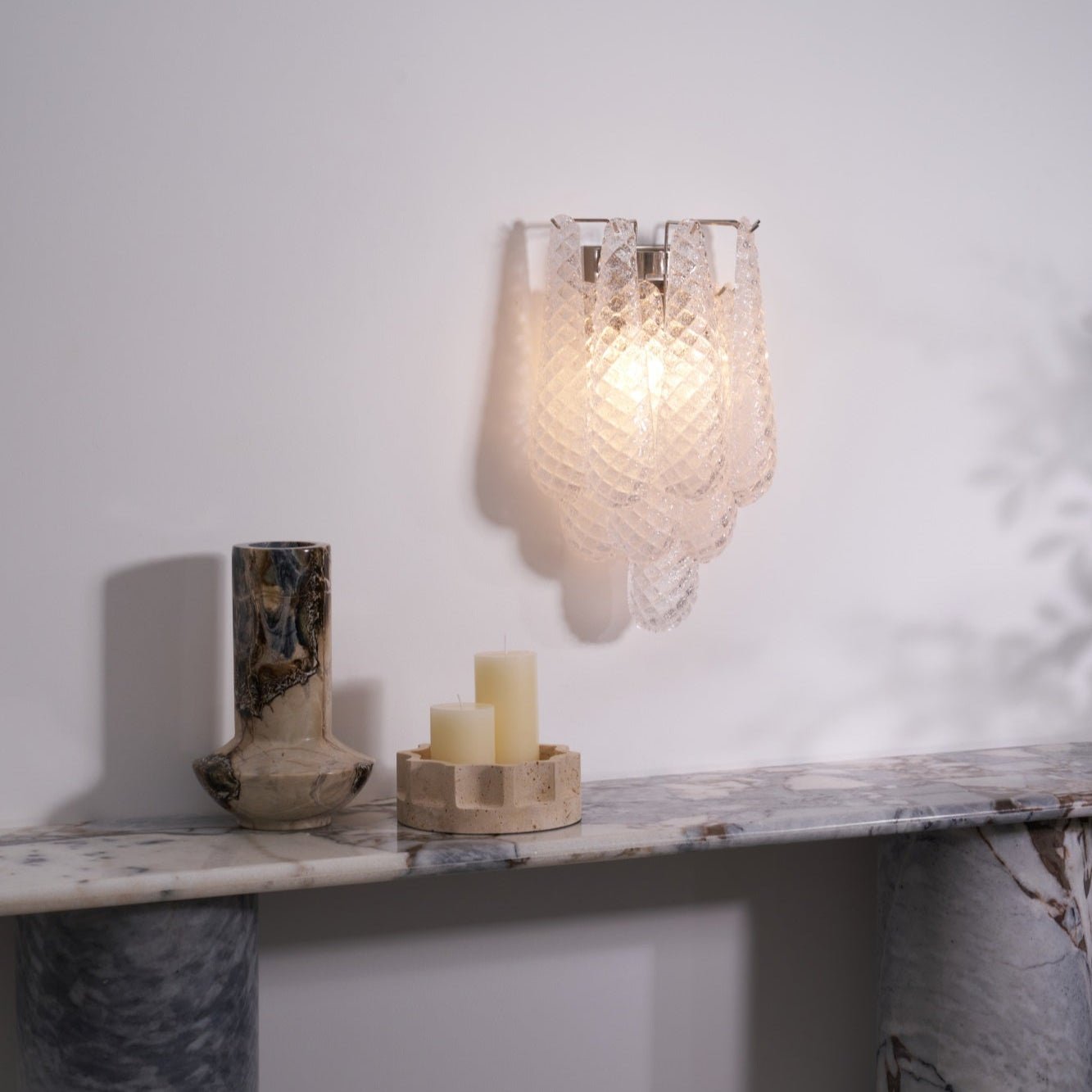 Aurora Wall Lamp Pink Teardrop Glass Floral Artistic - Blowlighting