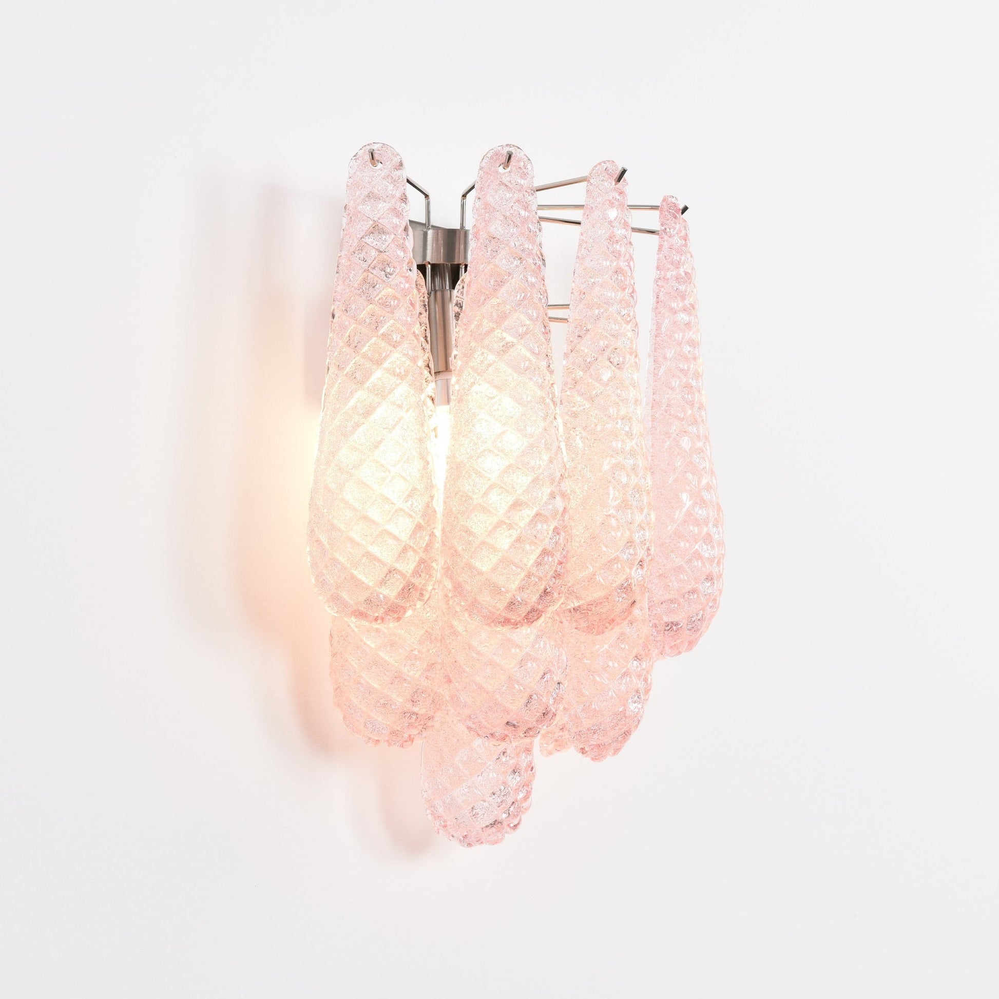 Aurora Wall Lamp Pink Teardrop Glass Floral Artistic - Blowlighting