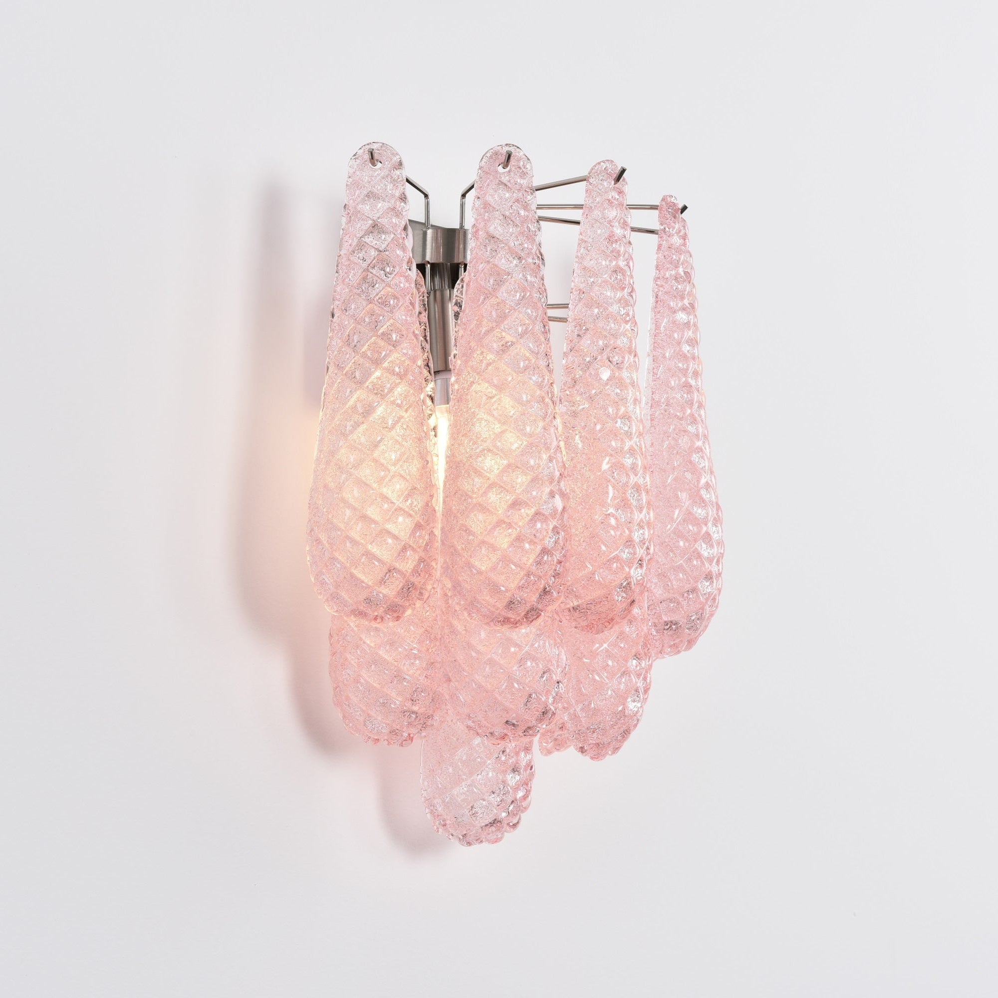 Aurora Wall Lamp Pink Teardrop Glass Floral Artistic - Blowlighting