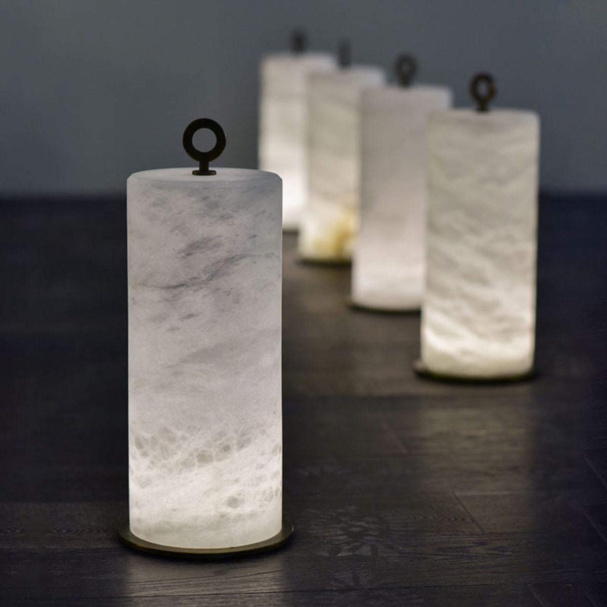 Lampa Contemporary Art Copper Desc Alabaster Table Light