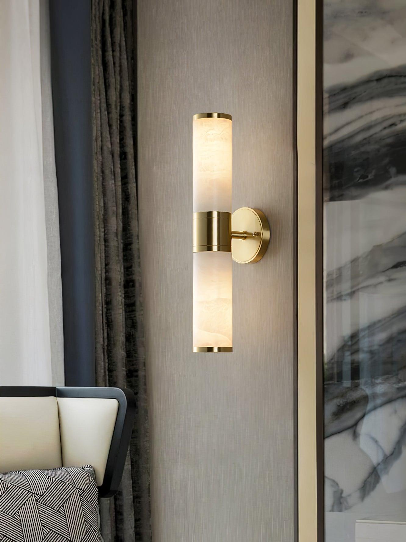 Kaia Minimalist Alabaster Wall Lamp - Blowlighting