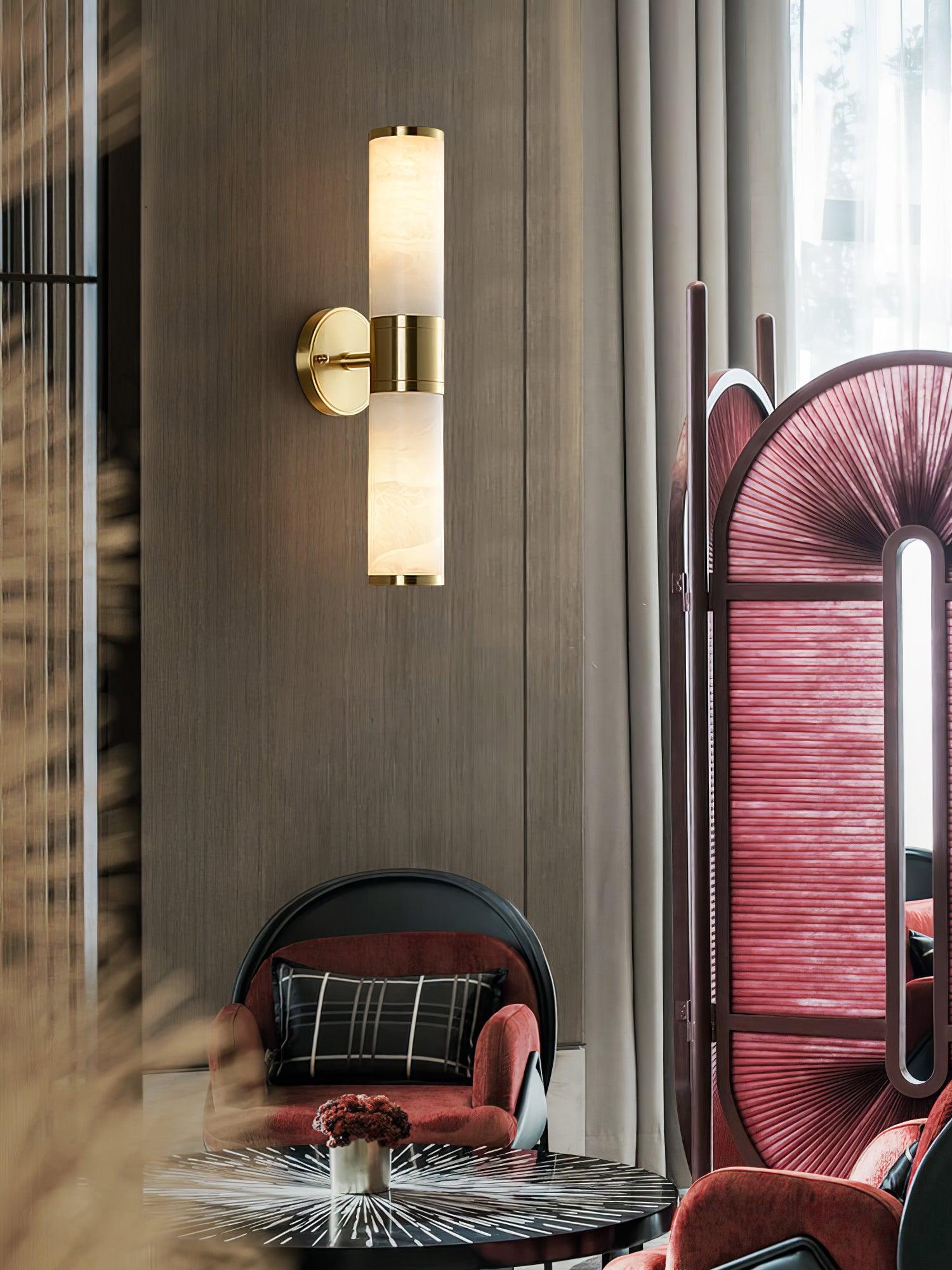 Kaia Minimalist Alabaster Wall Lamp - Blowlighting