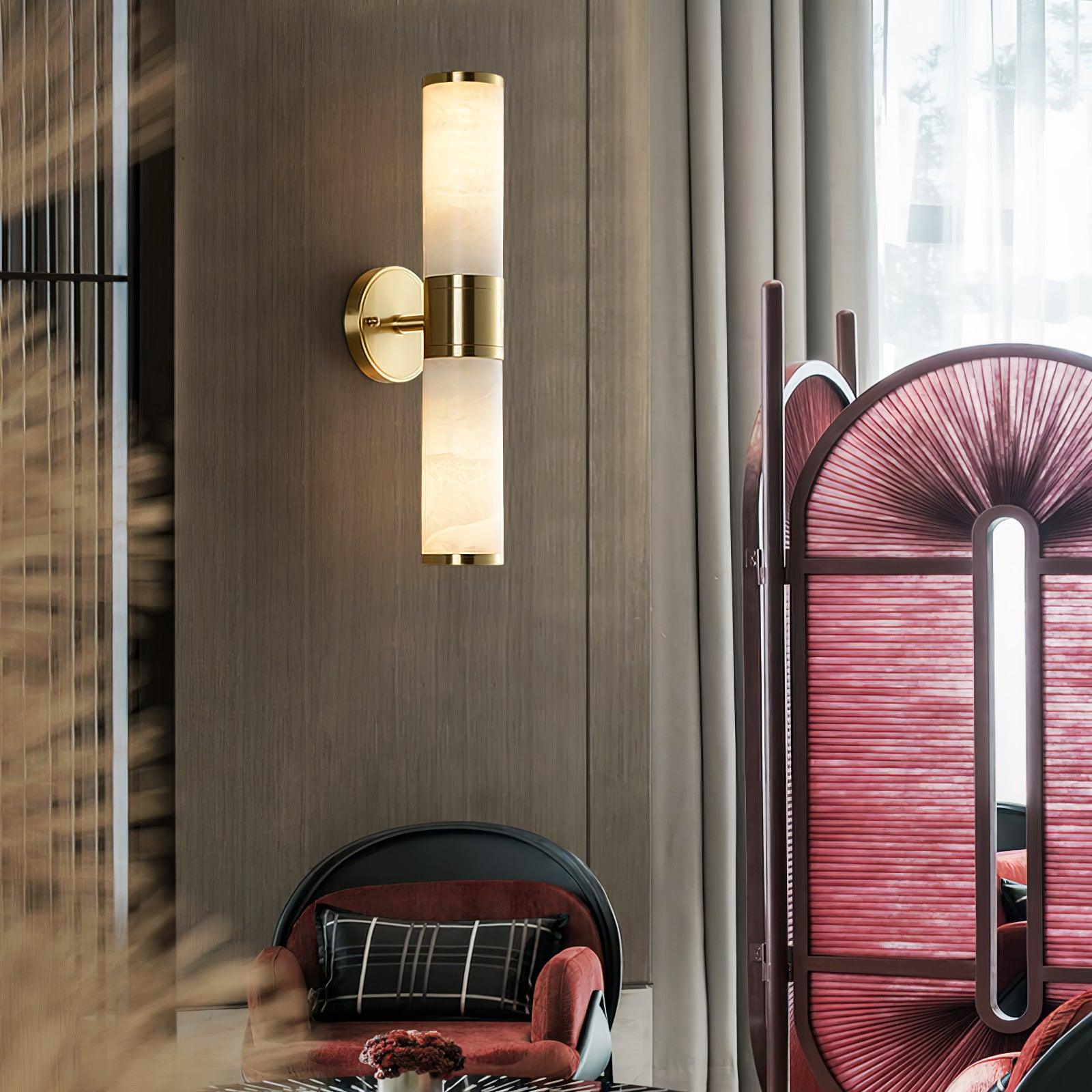 Kaia Minimalist Alabaster Wall Lamp - Blowlighting