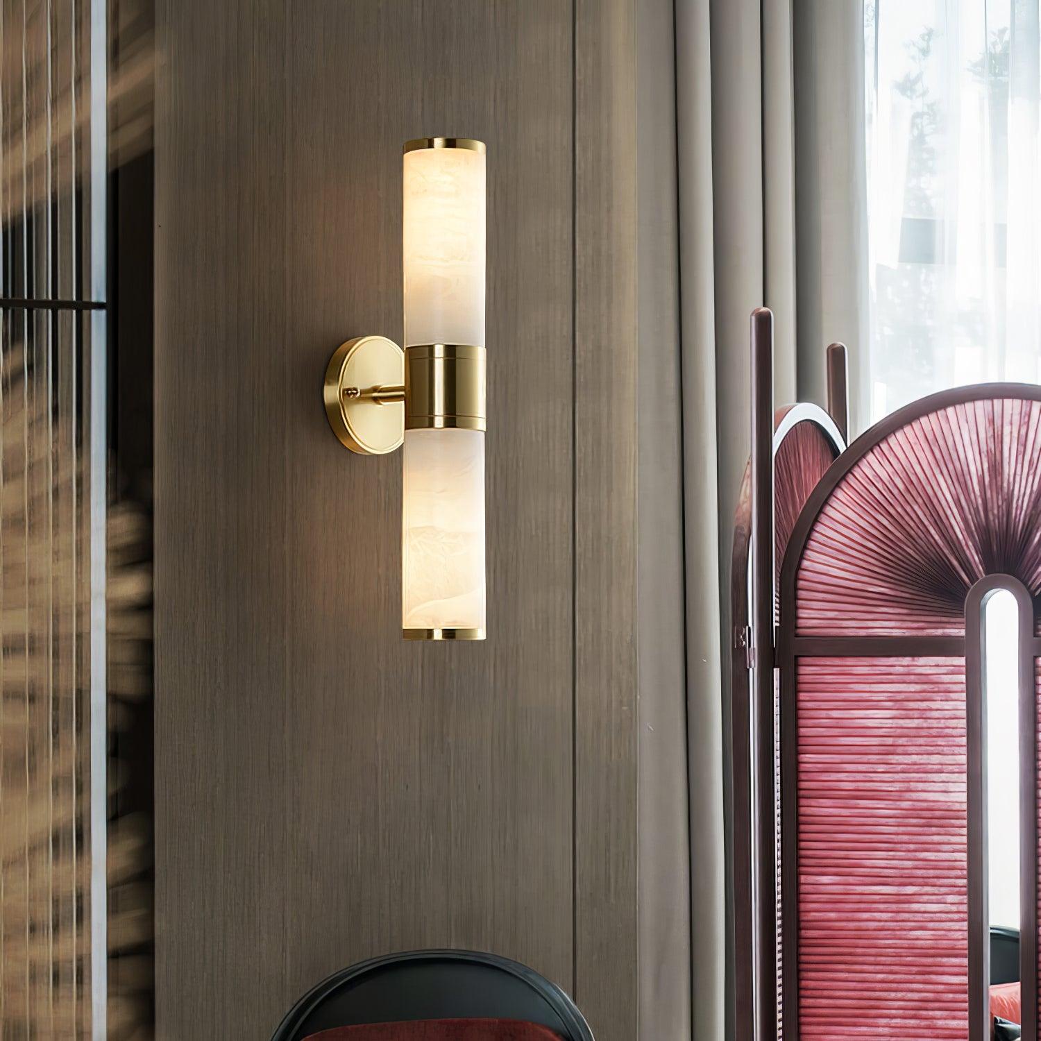Kaia Minimalist Alabaster Wall Lamp - Blowlighting