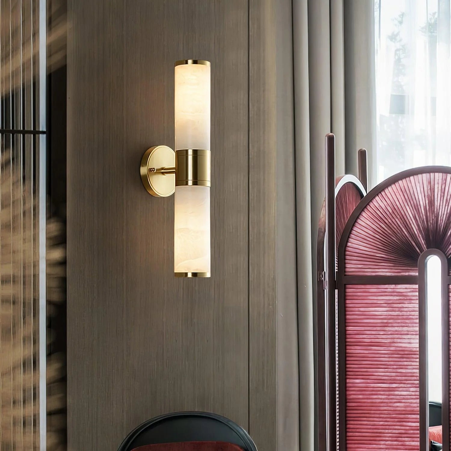 Kaia Minimalist Alabaster Wall Lamp - Blowlighting