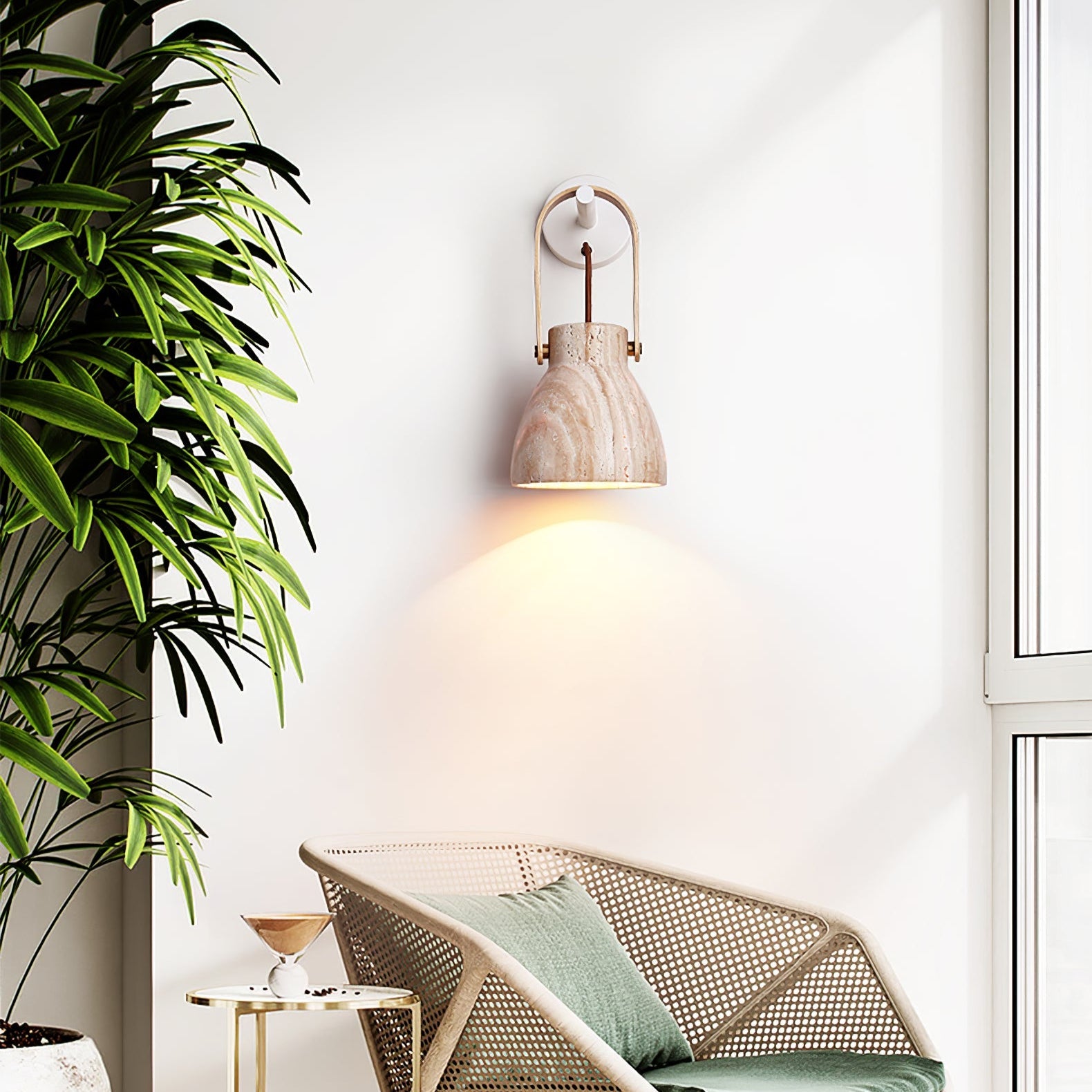 Travertine Lantern Wall Light - Blowlighting