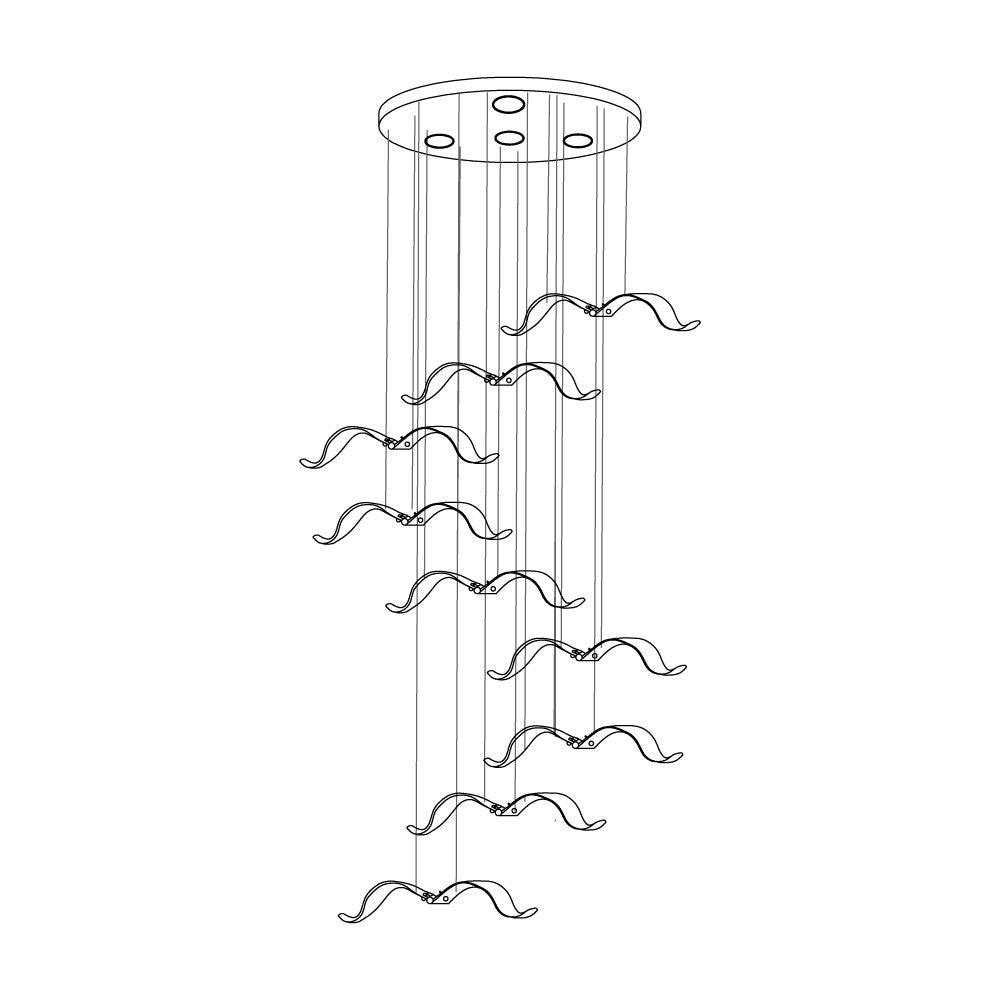 Acariel Luxury Large Seagull Glass Metal Chandelier - Blowlighting