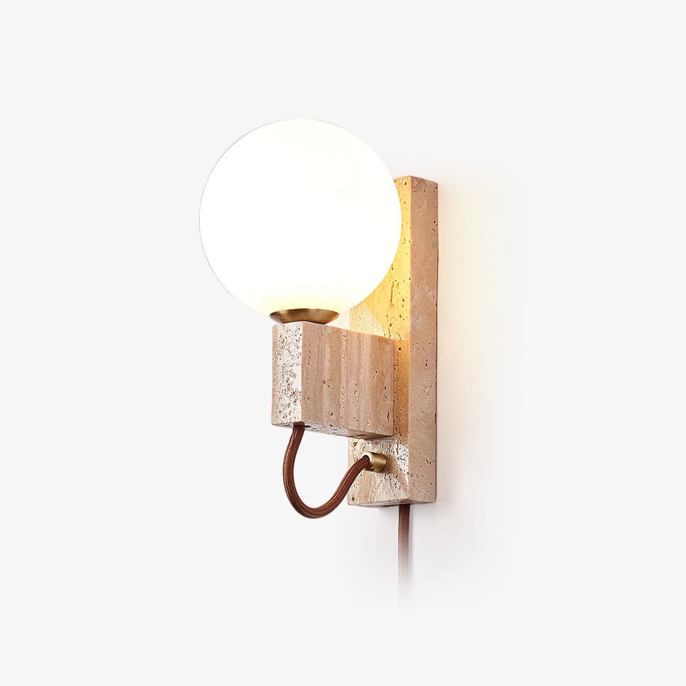 Avirae Globe-Travertine Wall Light - Blowlighting