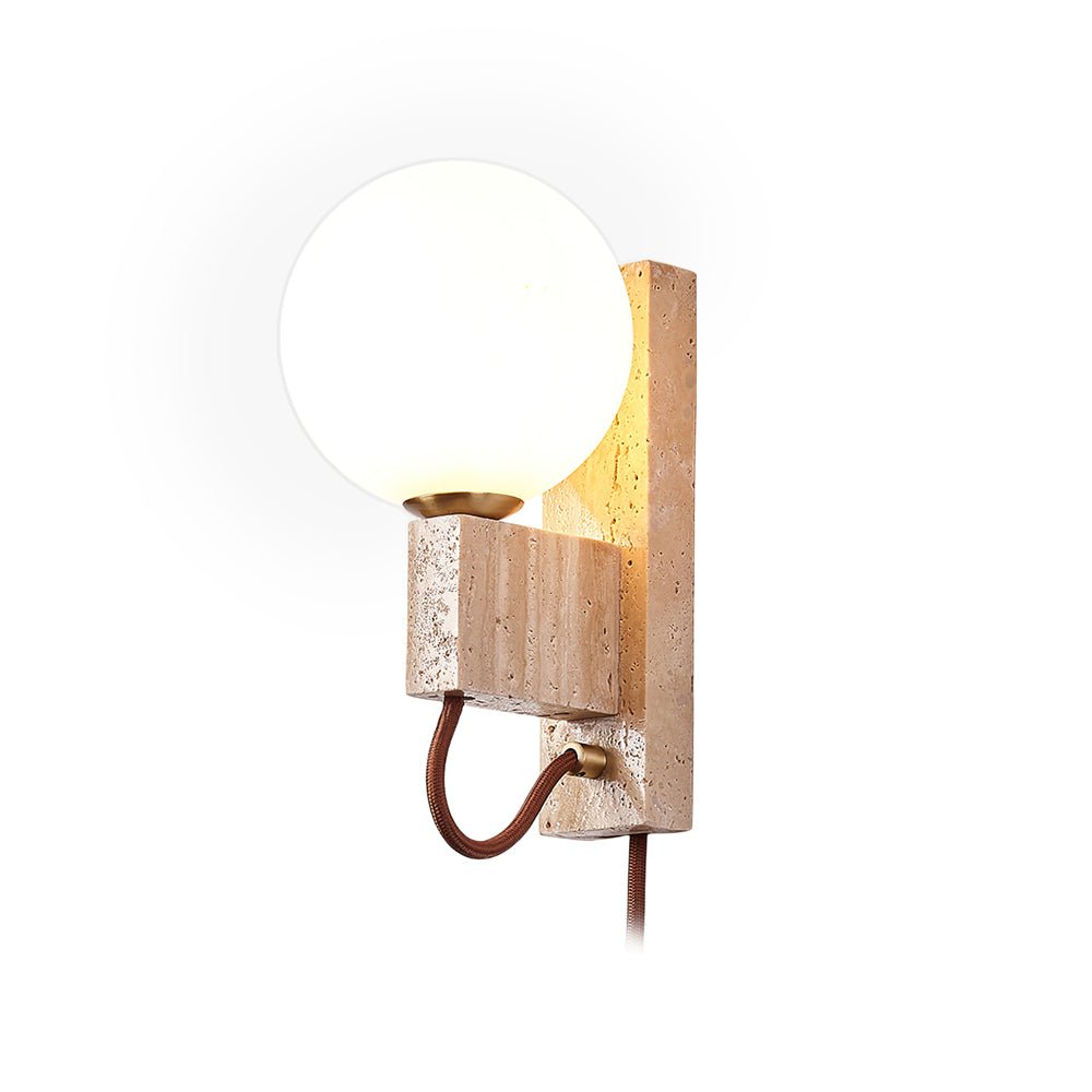Avirae Globe-Travertine Wall Light - Blowlighting