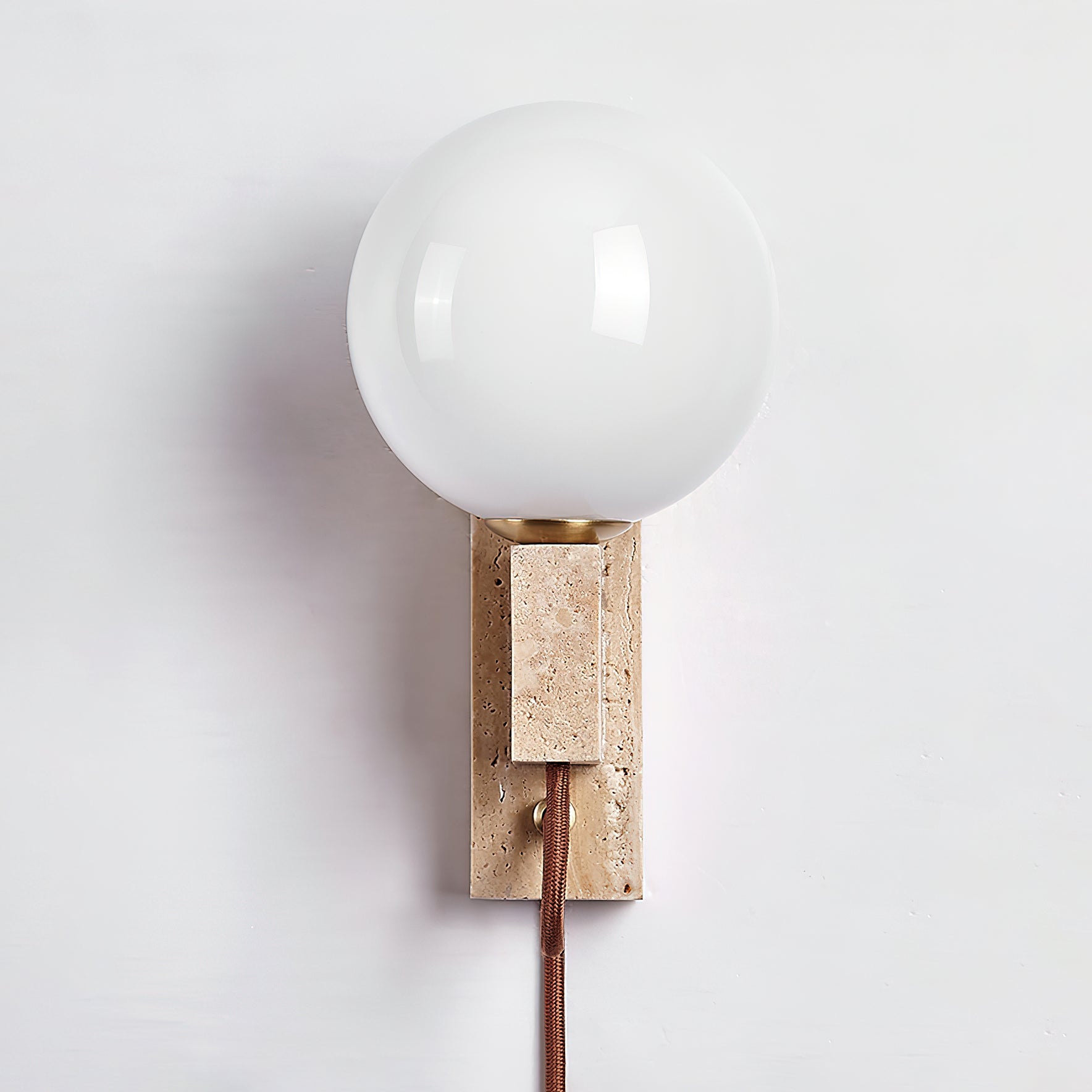 Avirae Globe-Travertine Wall Light - Blowlighting