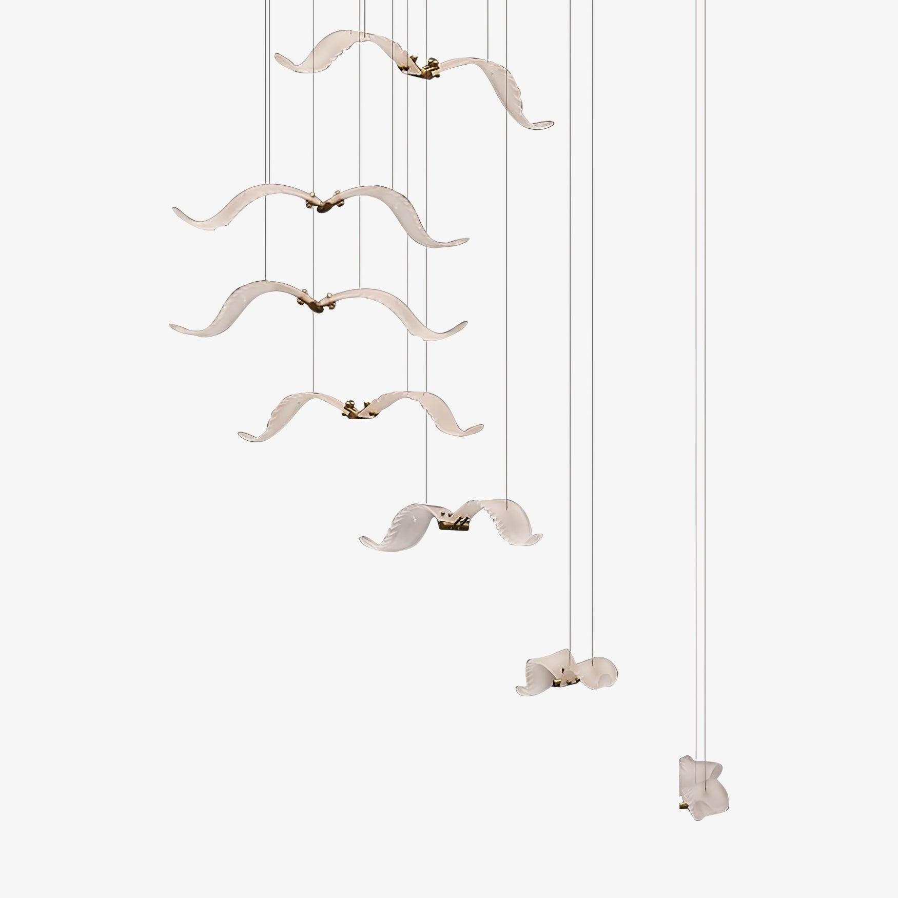 Acariel Luxury Large Seagull Glass Metal Chandelier - Blowlighting