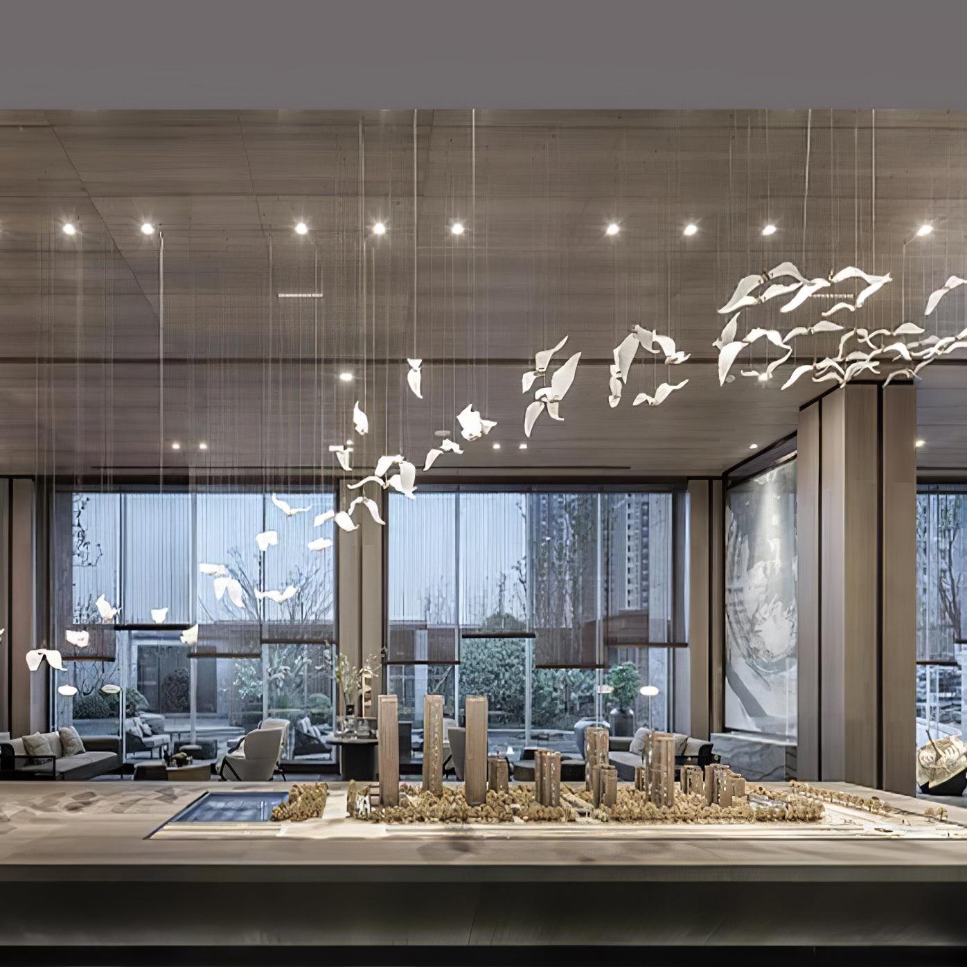 Acariel Luxury Large Seagull Glass Metal Chandelier - Blowlighting
