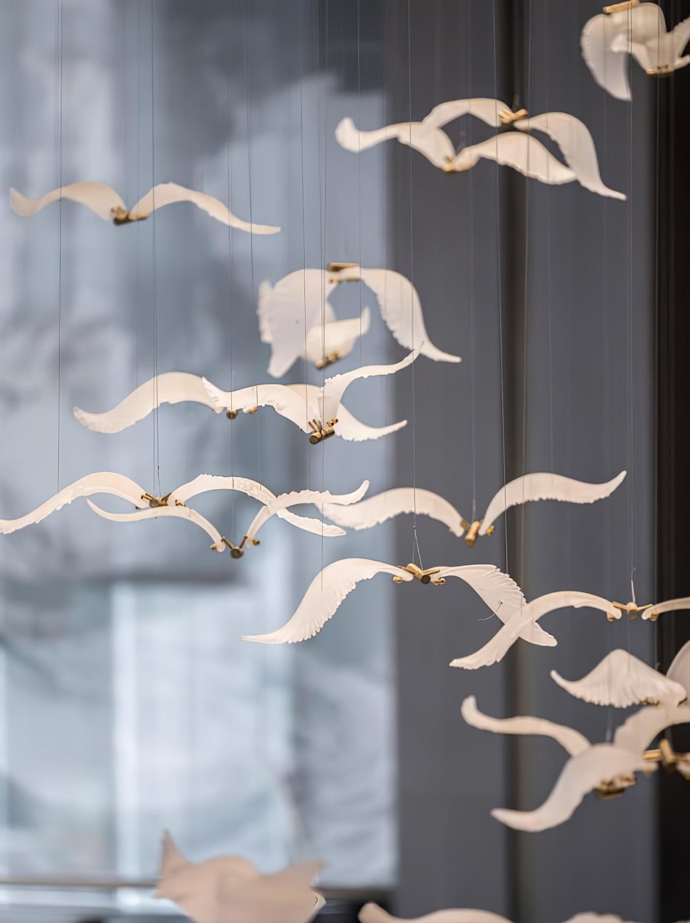 Acariel Luxury Large Seagull Glass Metal Chandelier - Blowlighting
