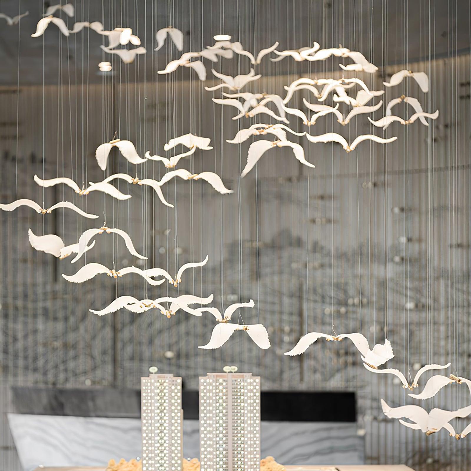 Acariel Luxury Large Seagull Glass Metal Chandelier - Blowlighting