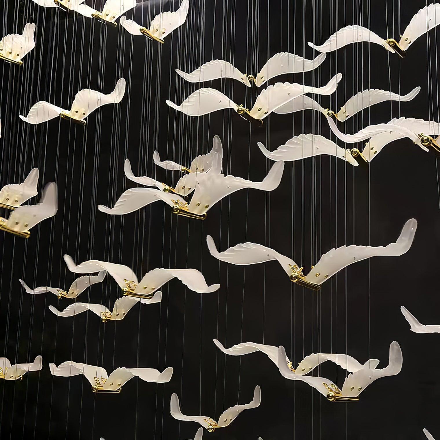 Acariel Luxury Large Seagull Glass Metal Chandelier - Blowlighting