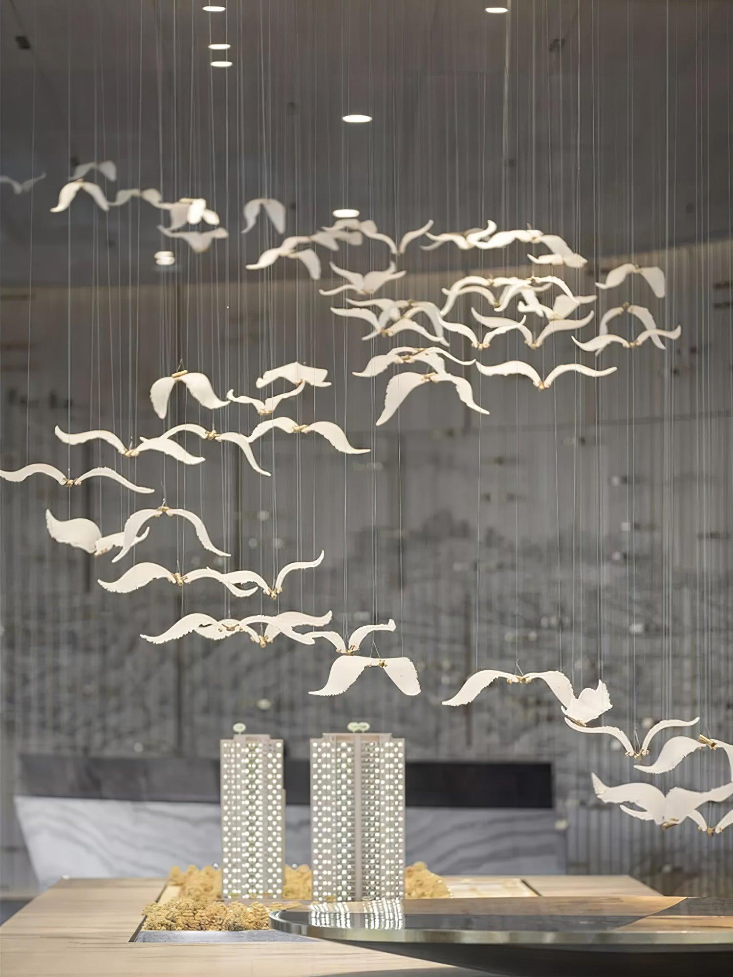 Acariel Luxury Large Seagull Glass Metal Chandelier - Blowlighting