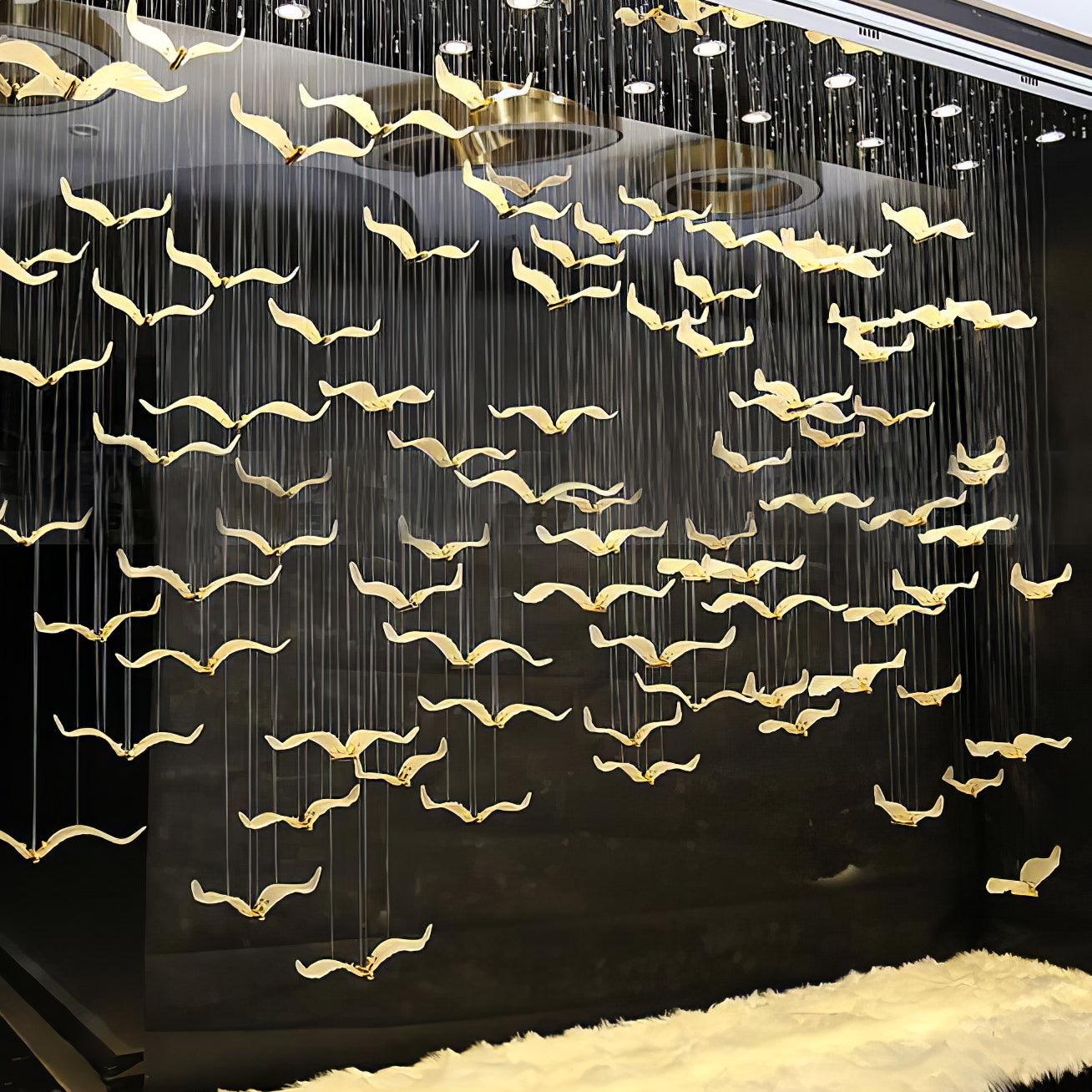 Acariel Luxury Large Seagull Glass Metal Chandelier - Blowlighting