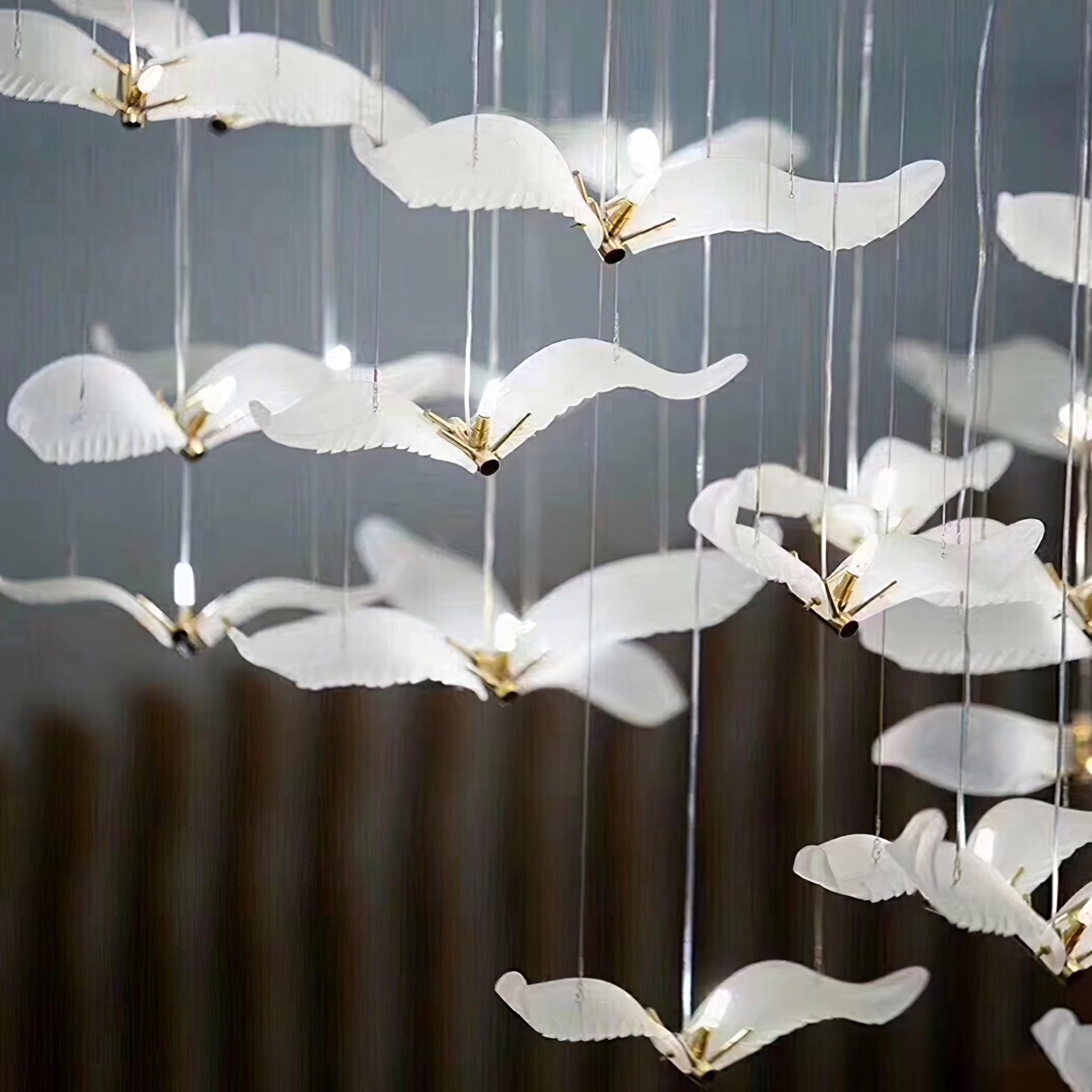 Acariel Luxury Large Seagull Glass Metal Chandelier - Blowlighting