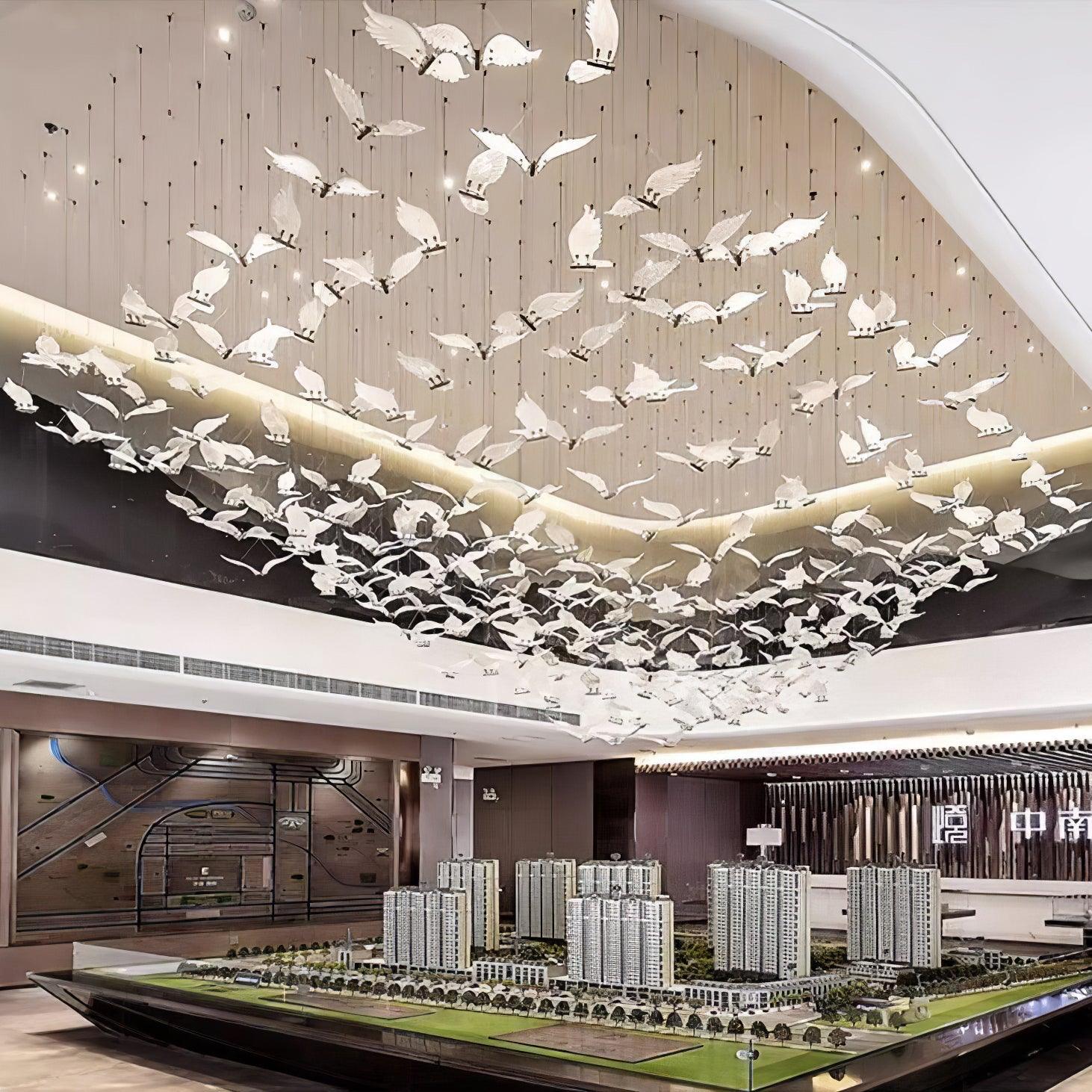 Acariel Luxury Large Seagull Glass Metal Chandelier - Blowlighting