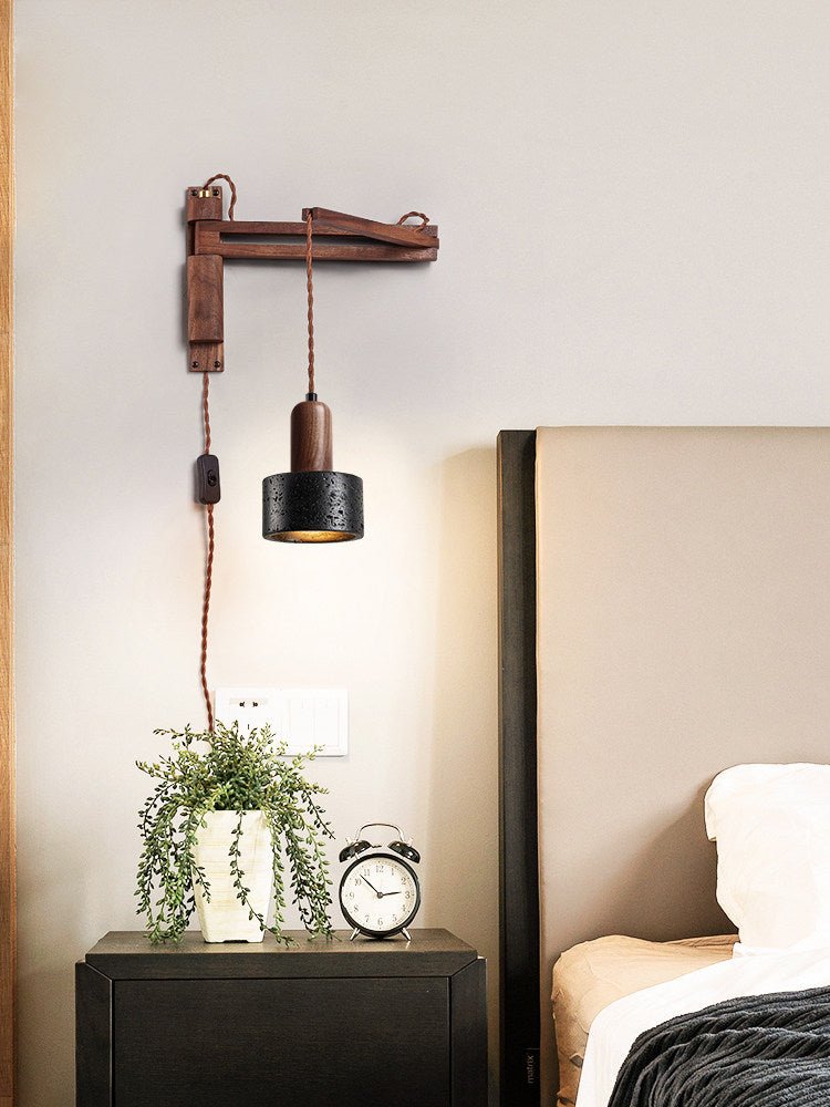 Lava Stone Swing Arm Plug - In Wall Lamp - Vakkerlight