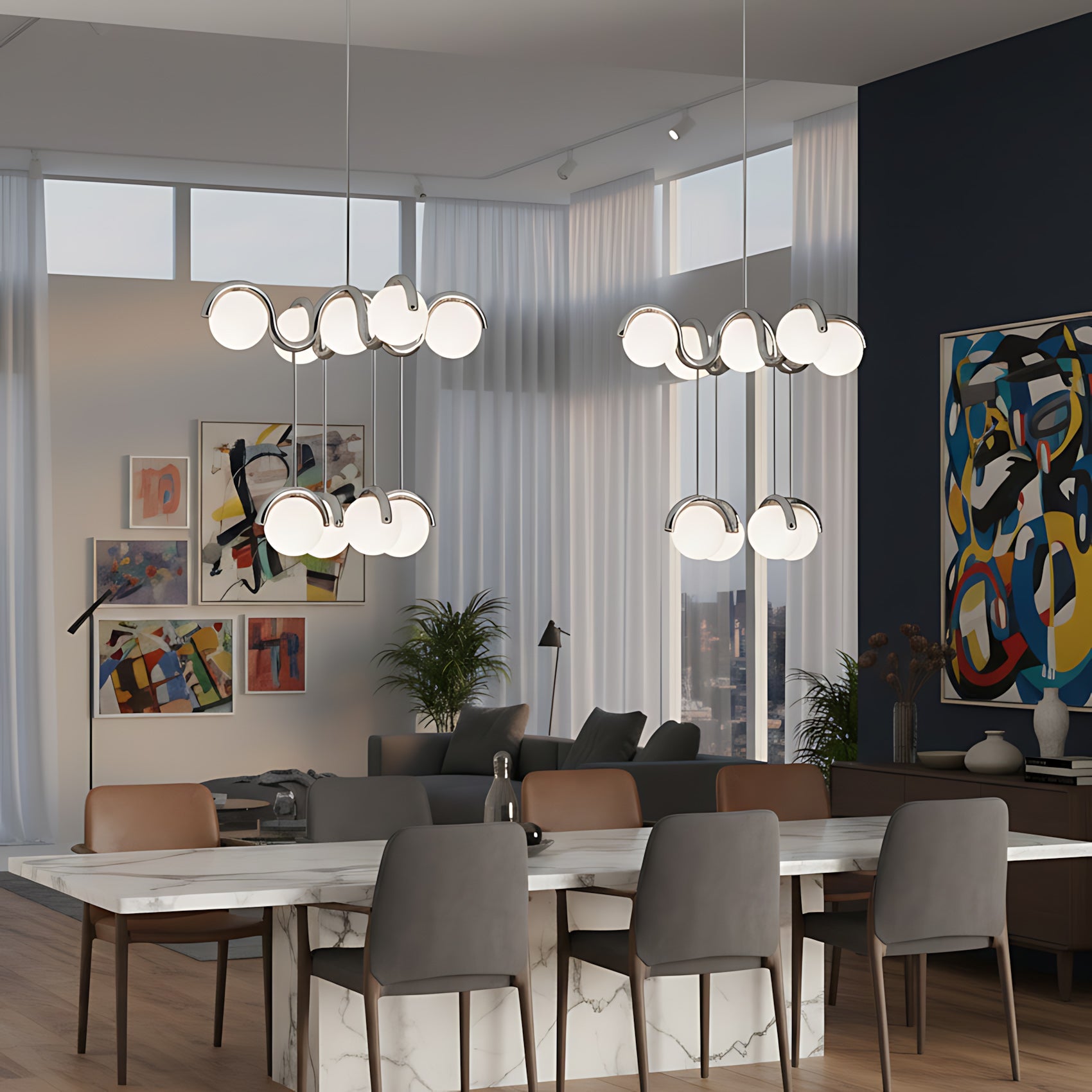 Lenox Clarke Contemporary Art Glass Chandelier