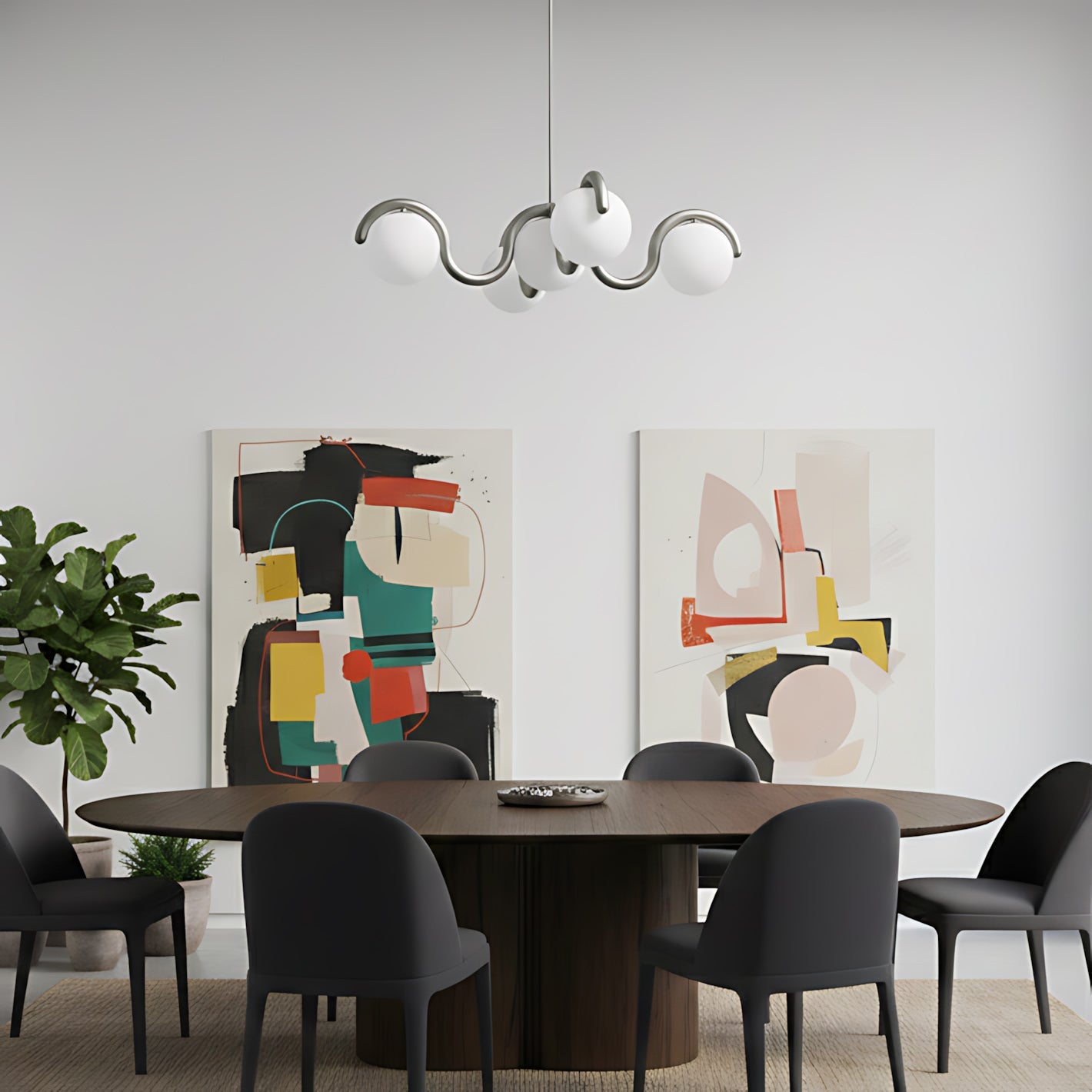 Lenox Clarke Contemporary Art Glass Chandelier