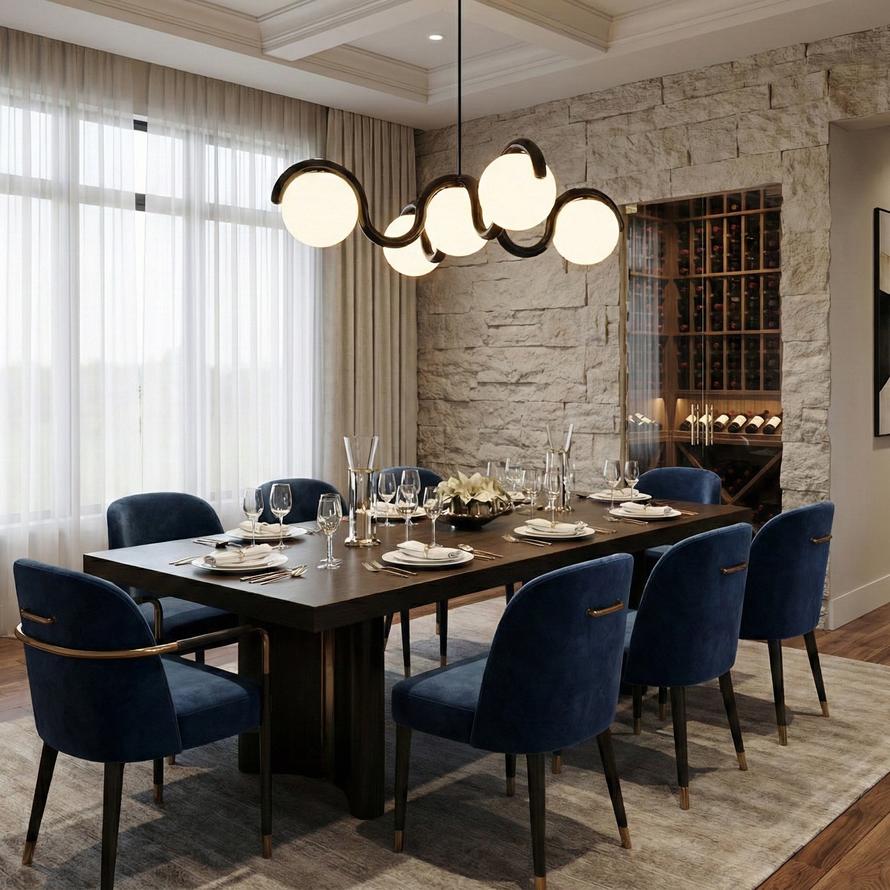 Lenox Clarke Contemporary Art Glass Chandelier