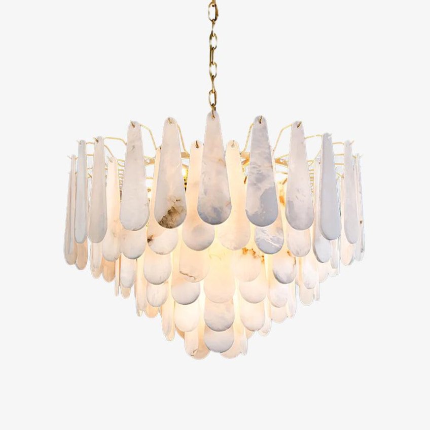 Ucararae Teardrop Alabaster Chandelier - Blowlighting