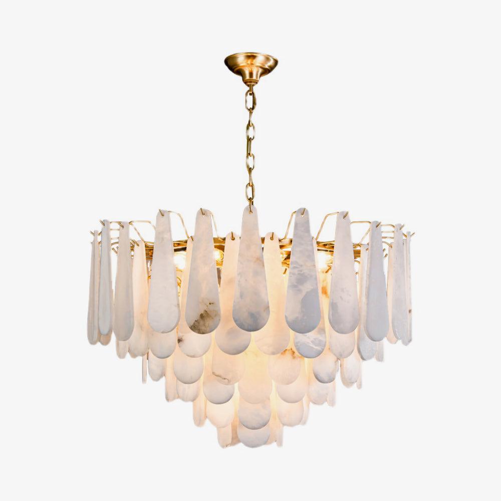 Ucararae Teardrop Alabaster Chandelier - Blowlighting