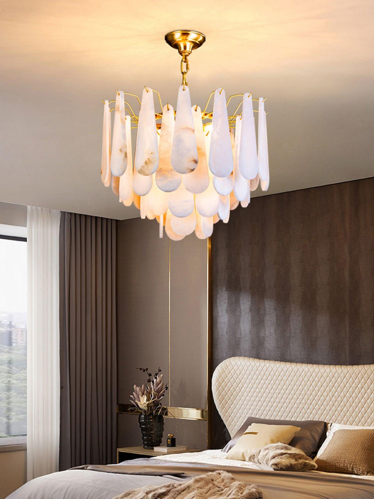 Ucararae Teardrop Alabaster Chandelier - Blowlighting
