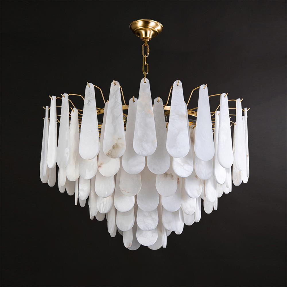 Ucararae Teardrop Alabaster Chandelier - Blowlighting