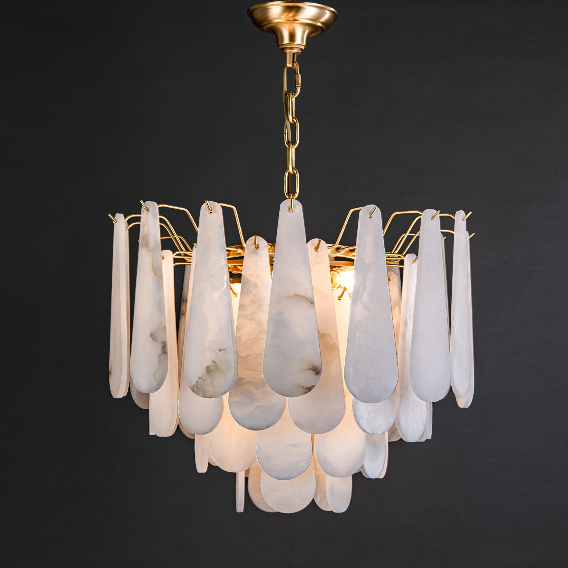 Ucararae Teardrop Alabaster Chandelier - Blowlighting
