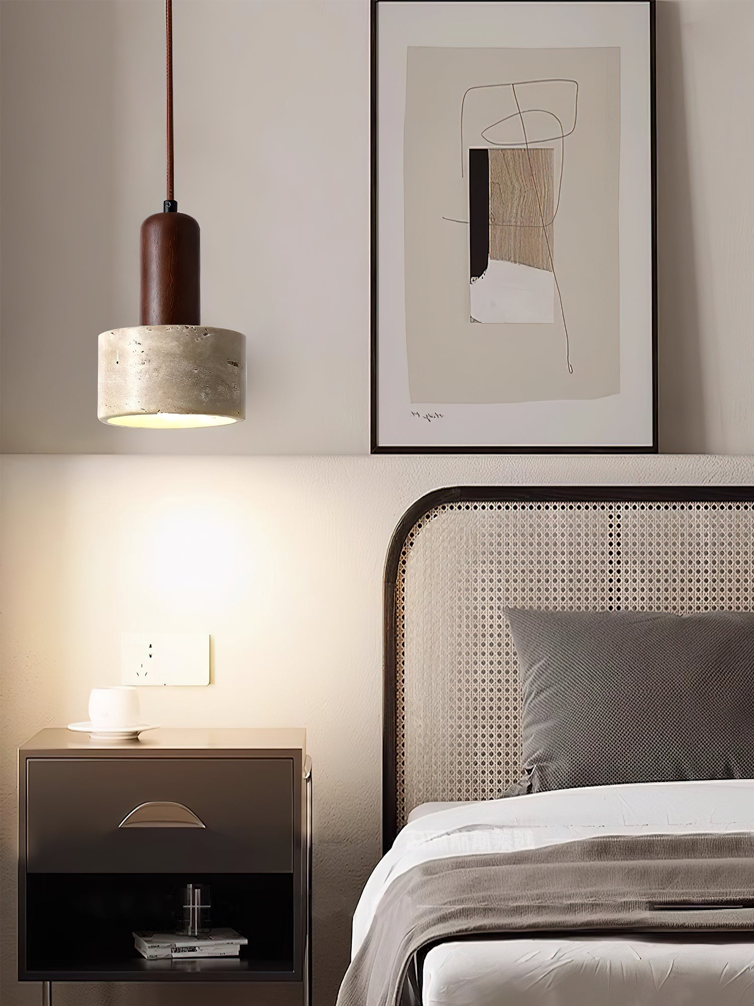 Ilshaa Dual-Material Travertine Pendant Light - Blowlighting