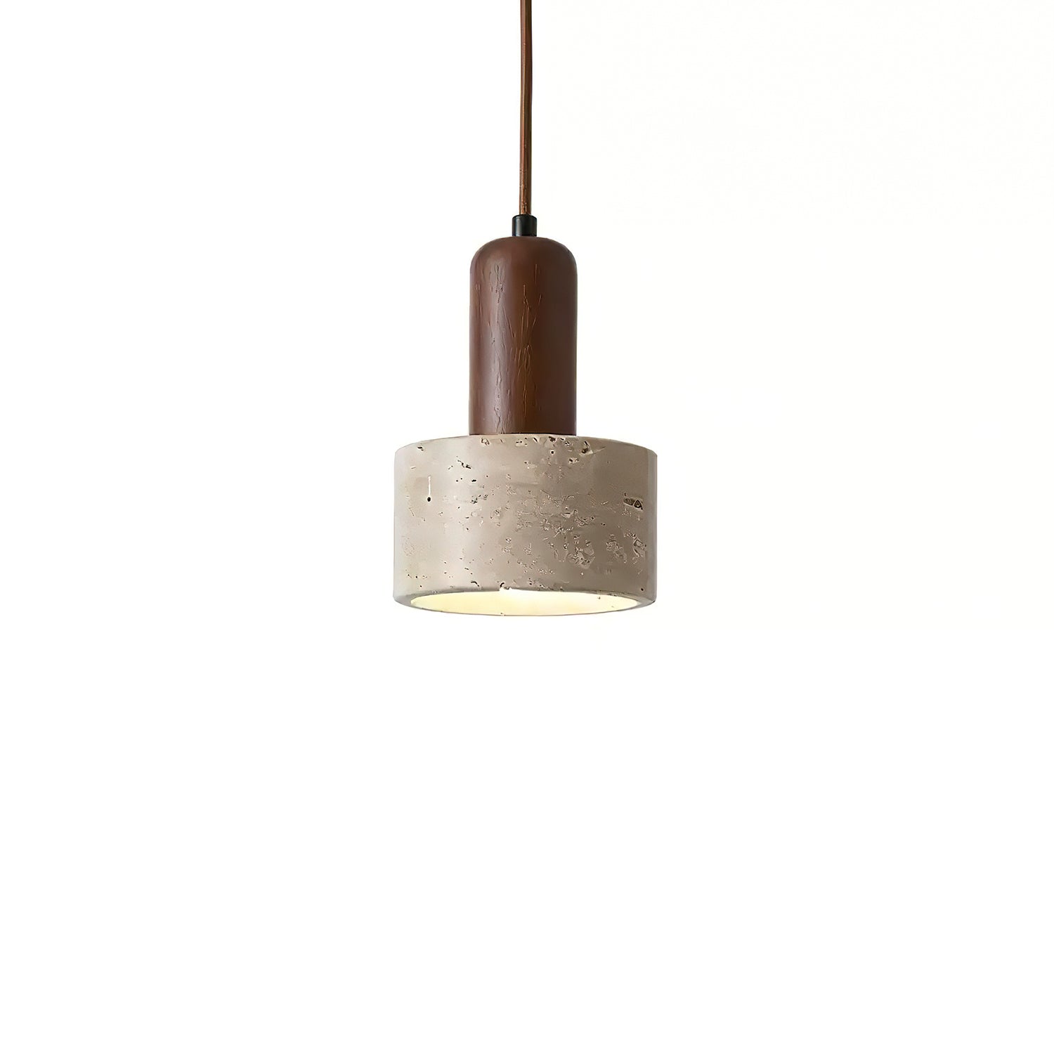 Ilshaa Dual-Material Travertine Pendant Light - Blowlighting