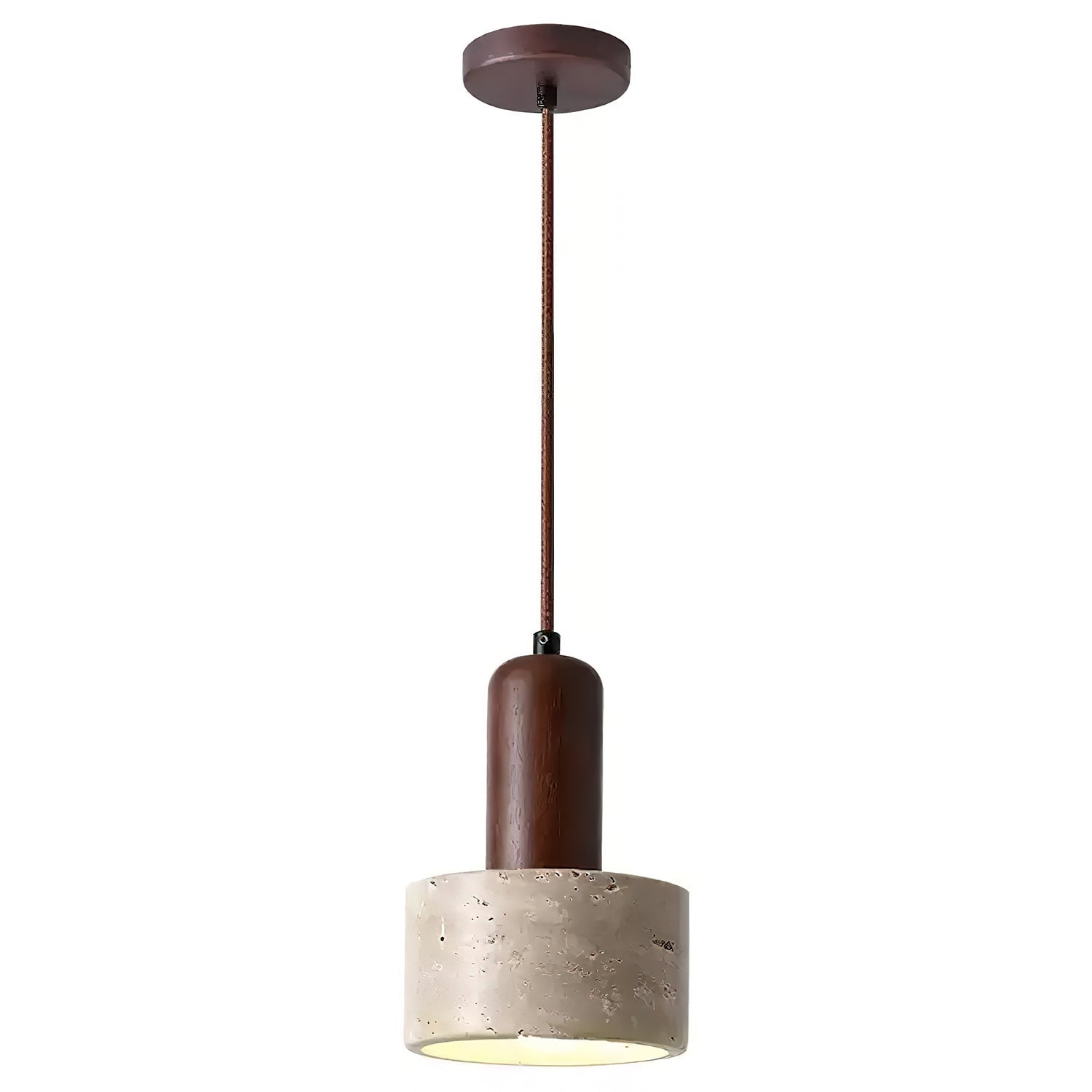 Ilshaa Dual-Material Travertine Pendant Light - Blowlighting