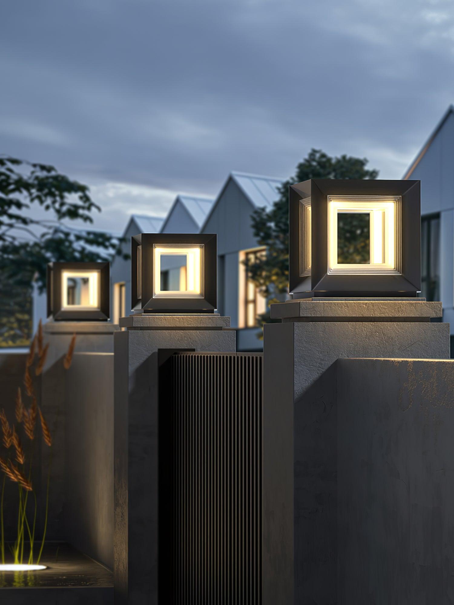 Light Cube Outdoor Post Light - Blowlighting