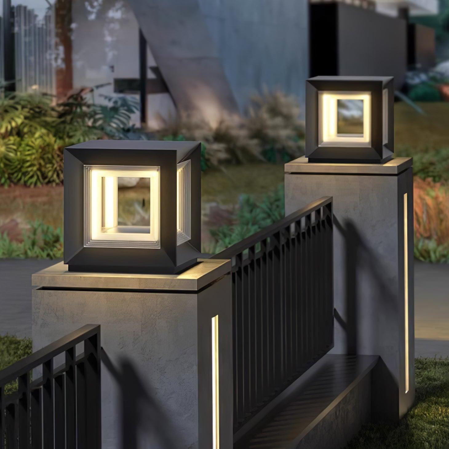 Light Cube Outdoor Post Light - Blowlighting