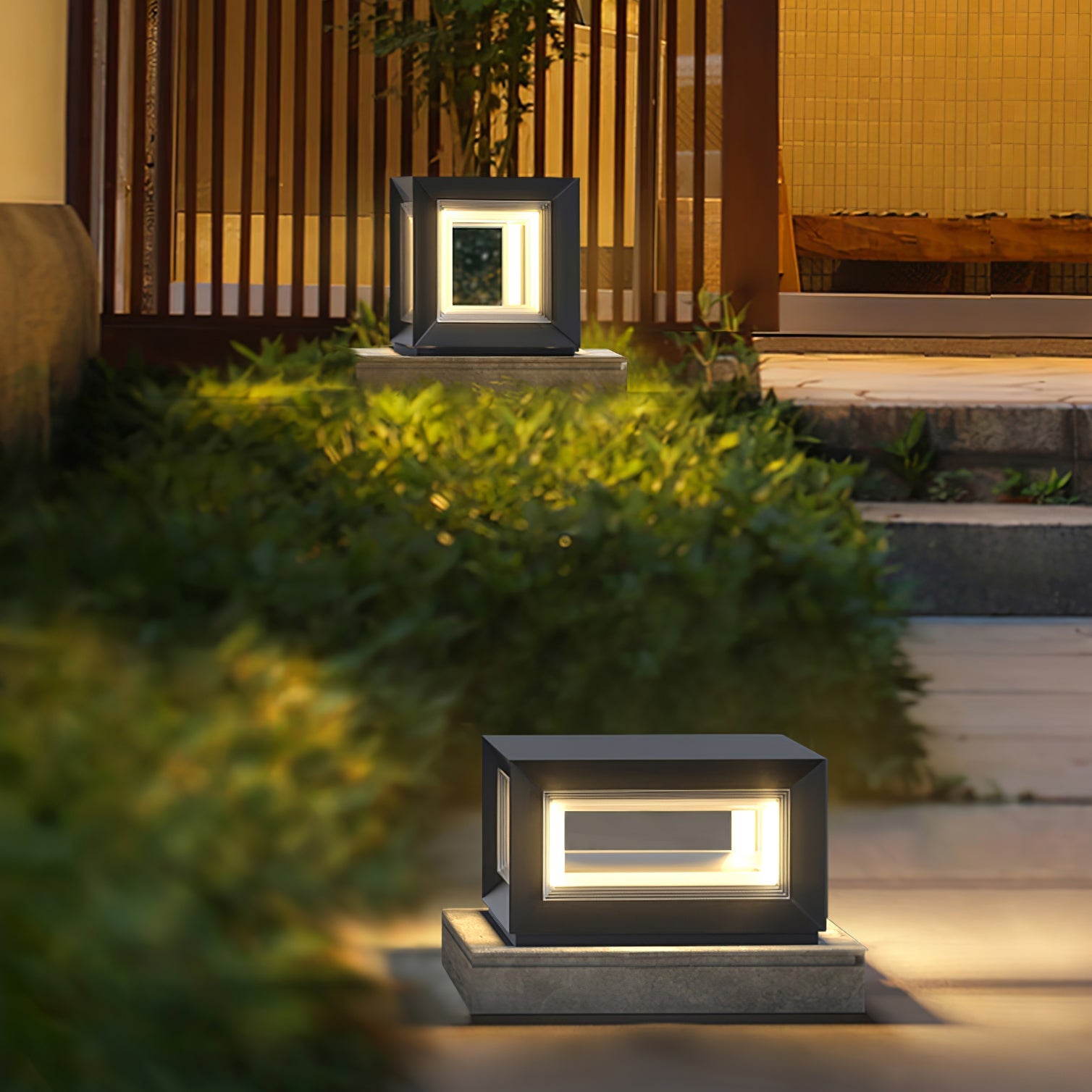 Light Cube Outdoor Post Light - Blowlighting