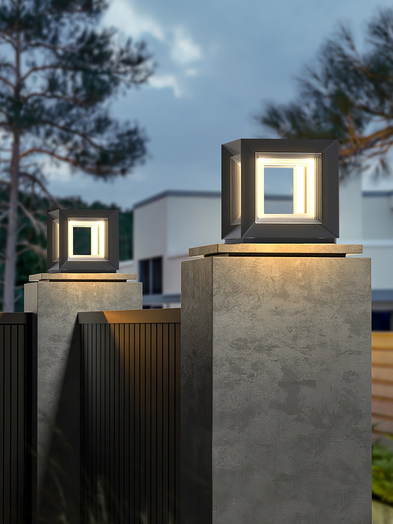 Light Cube Outdoor Post Light - Blowlighting