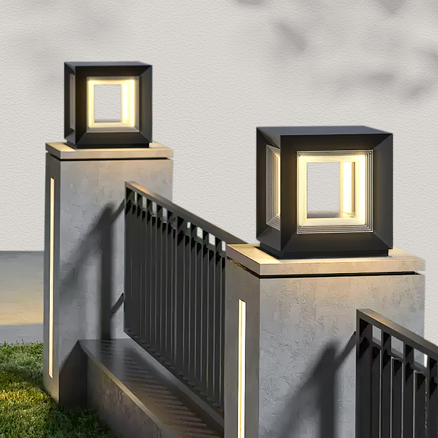 Light Cube Outdoor Post Light - Blowlighting