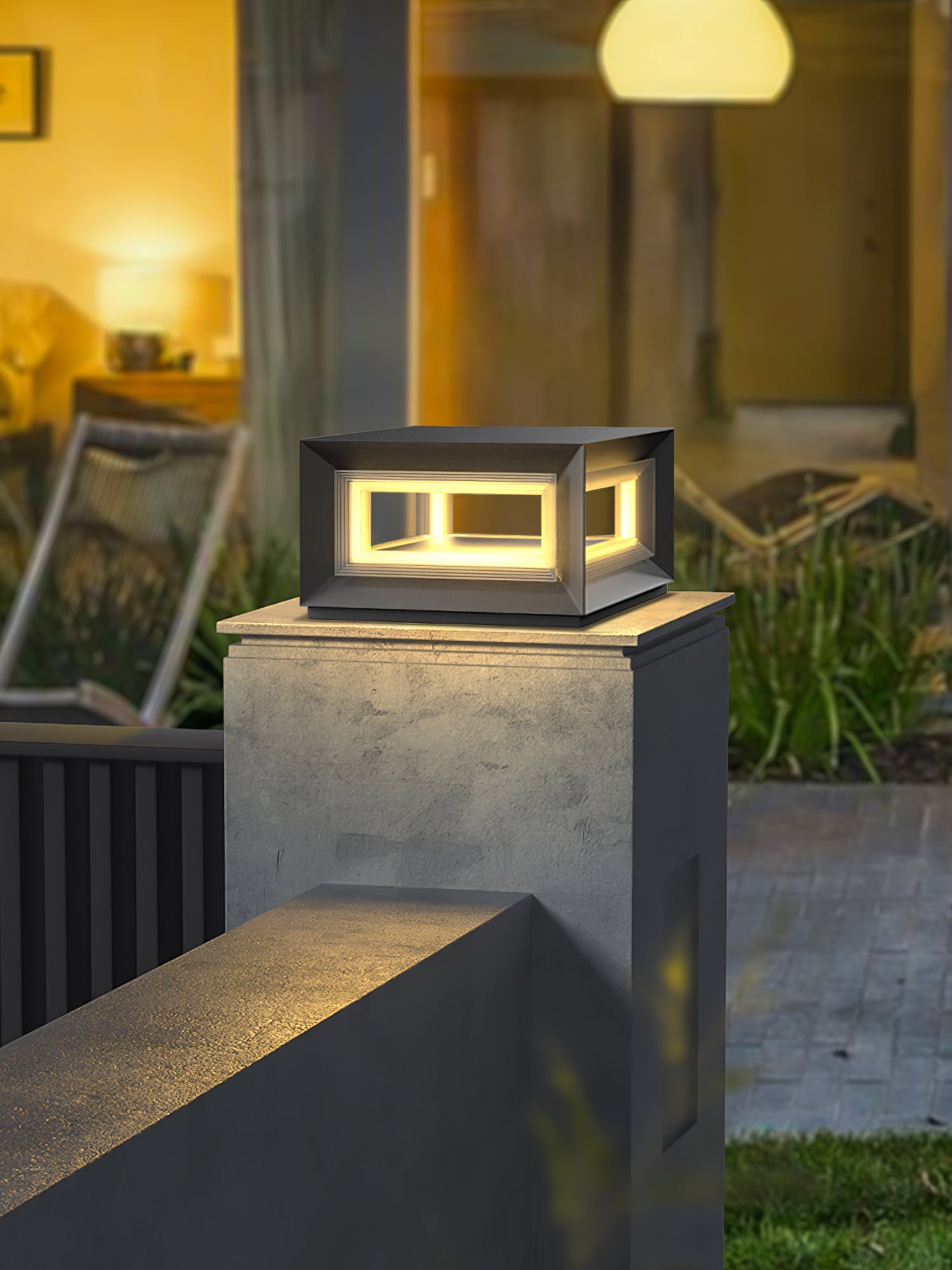 Light Cube Outdoor Post Light - Blowlighting