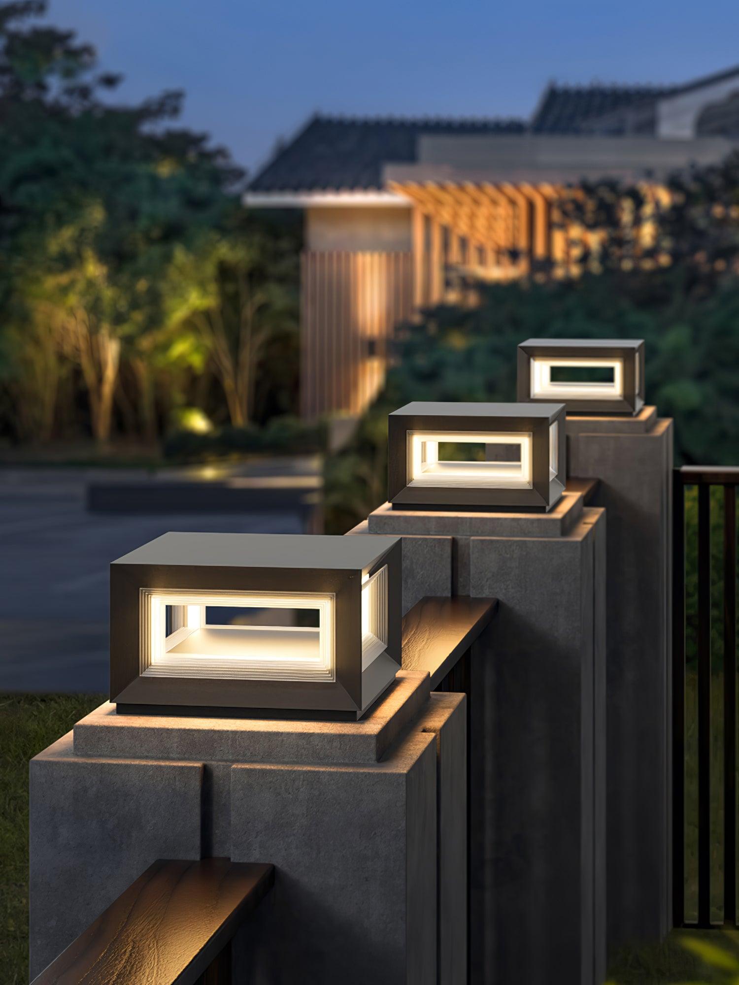 Light Cube Outdoor Post Light - Blowlighting