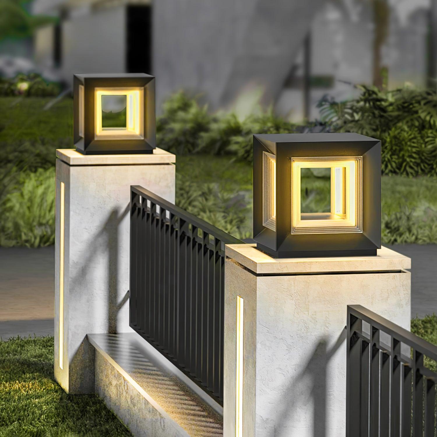 Light Cube Outdoor Post Light - Blowlighting
