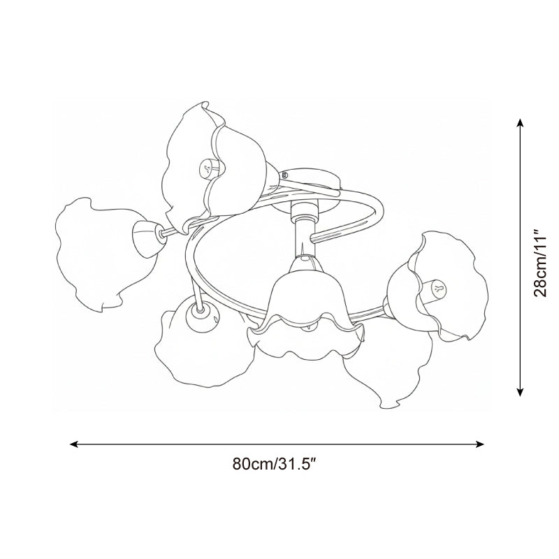 Lily Natural Glass Cascade Ceiling Light