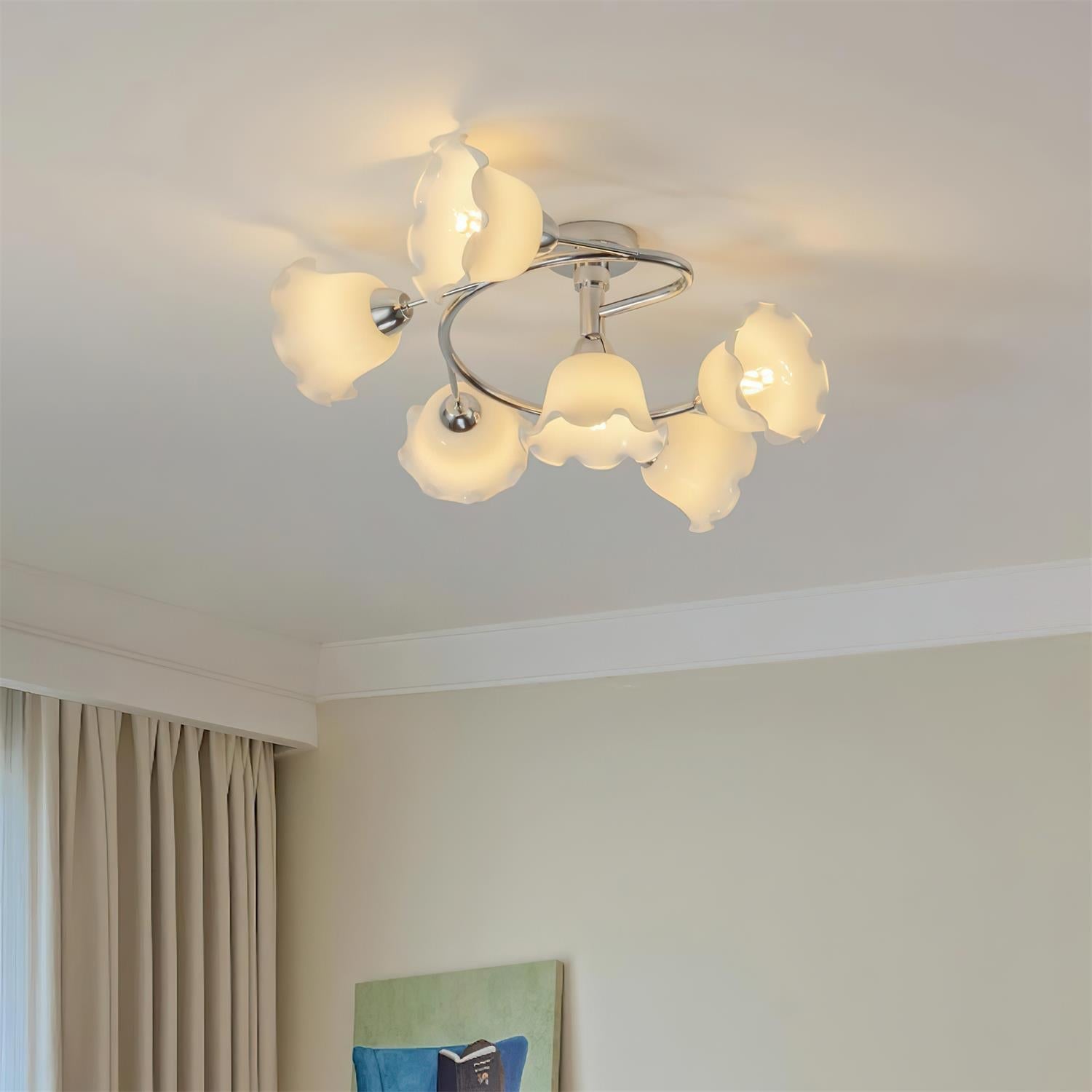 Lily Natural Glass Cascade Ceiling Light