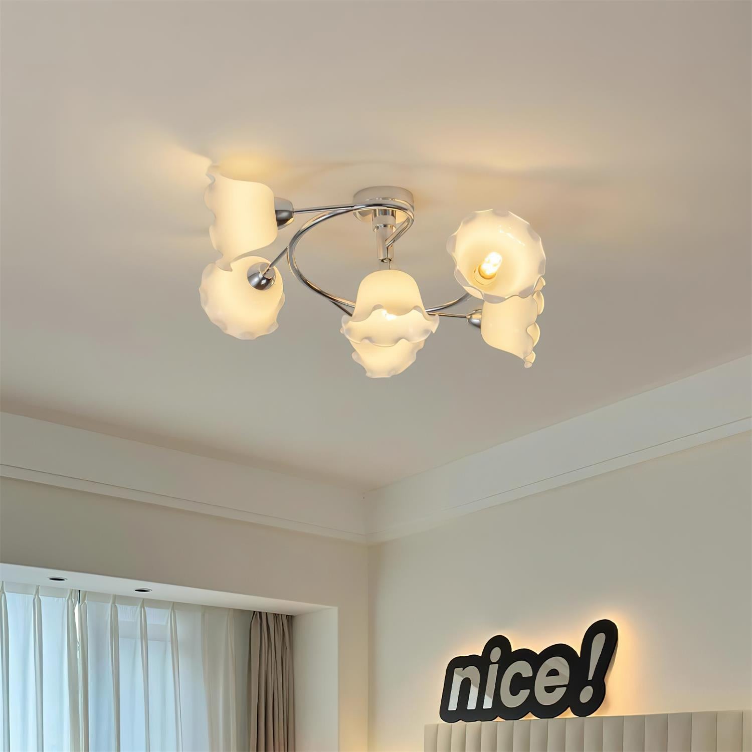 Lily Natural Glass Cascade Ceiling Light